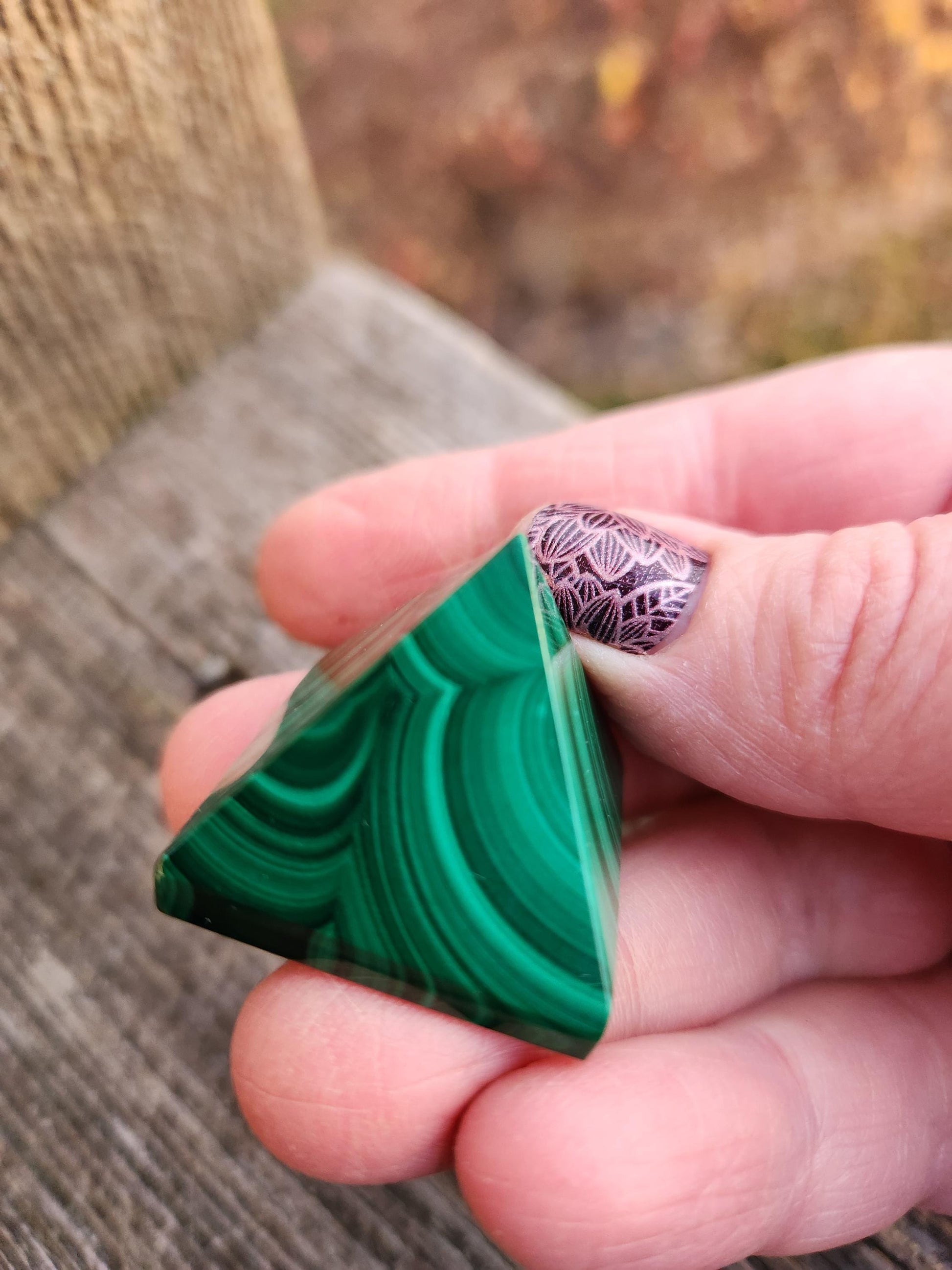 AAA Small Malachite Crystal Pyramid