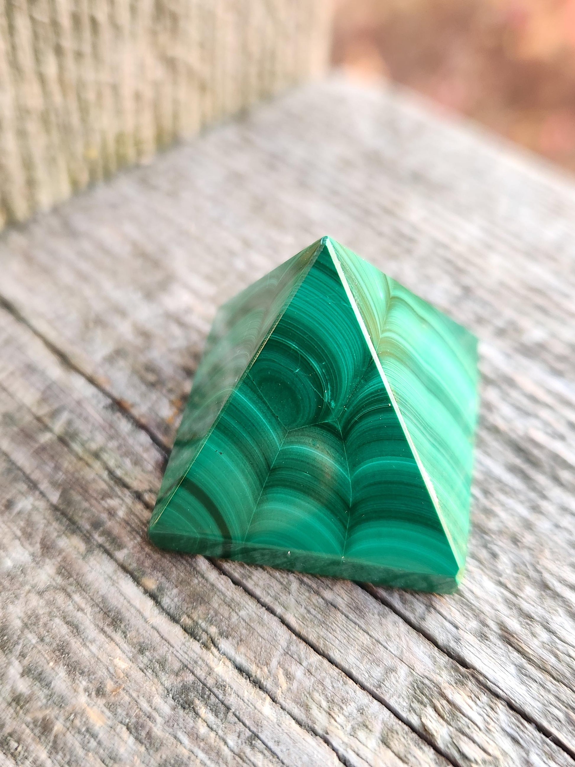 AAA Small Malachite Crystal Pyramid