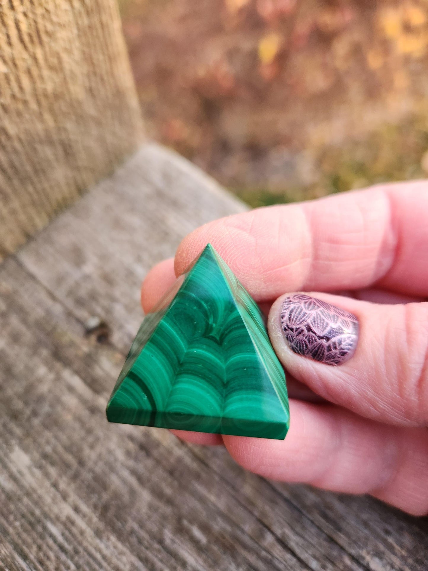 AAA Small Malachite Crystal Pyramid