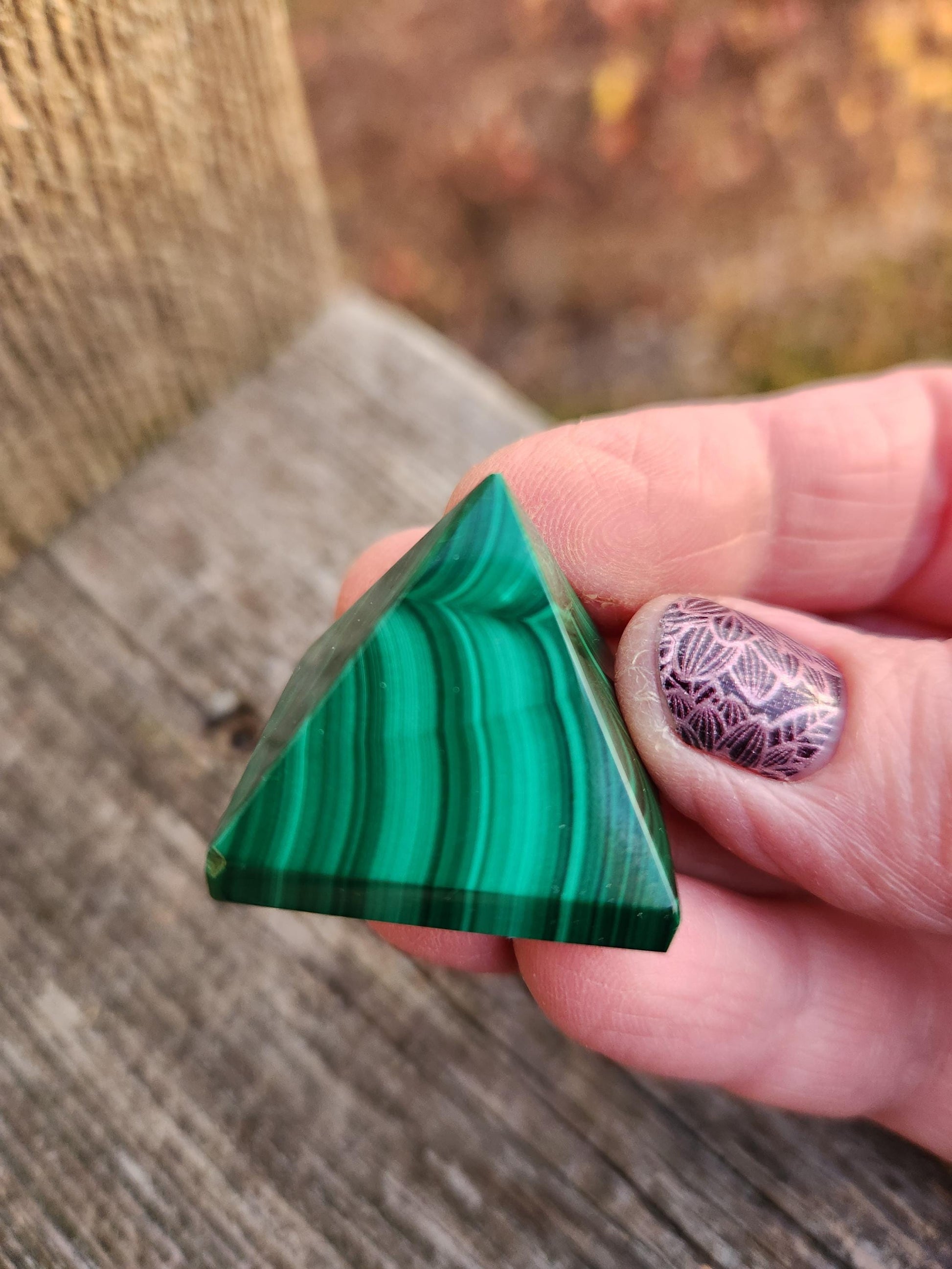 AAA Small Malachite Crystal Pyramid