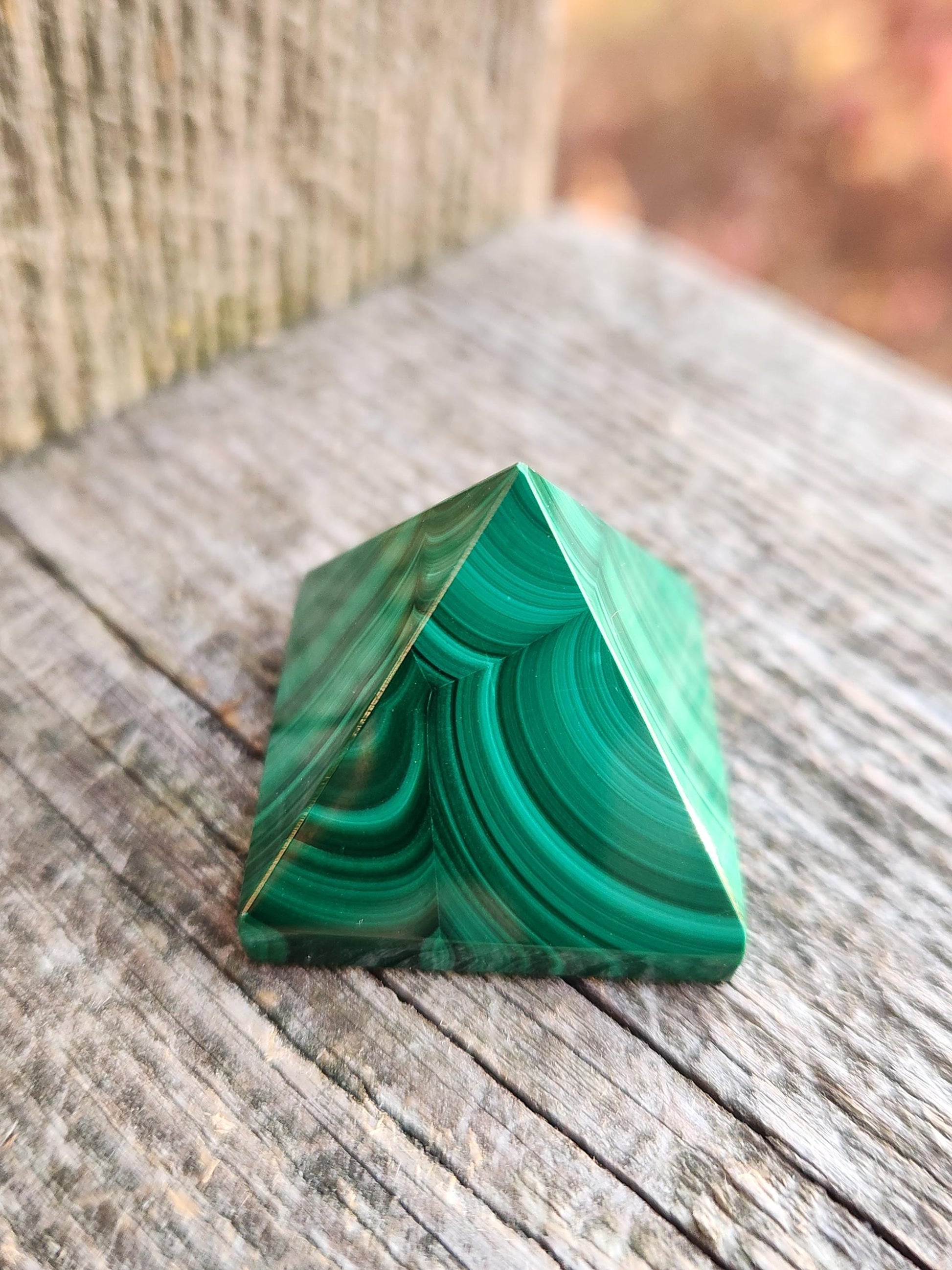 AAA Small Malachite Crystal Pyramid