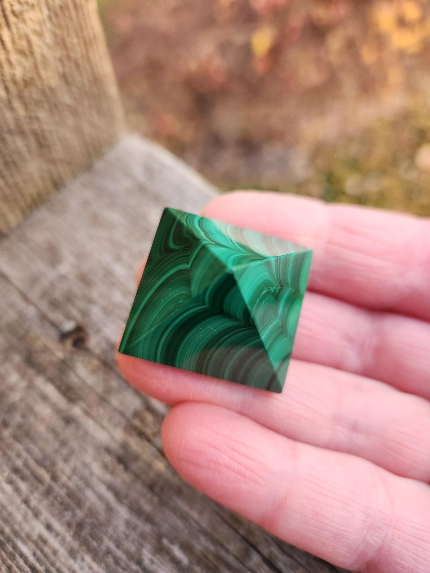AAA Small Malachite Crystal Pyramid
