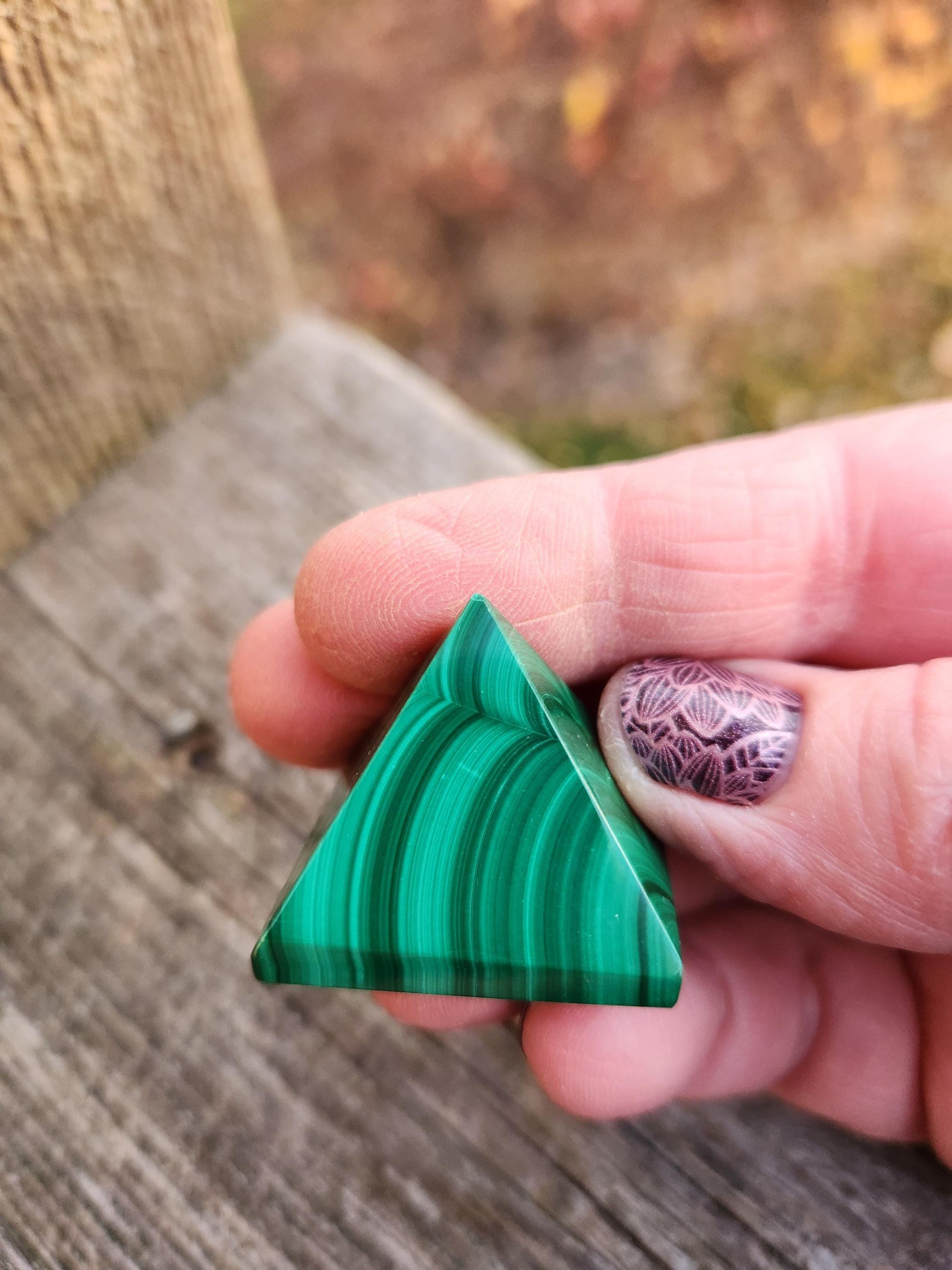 AAA Small Malachite Crystal Pyramid