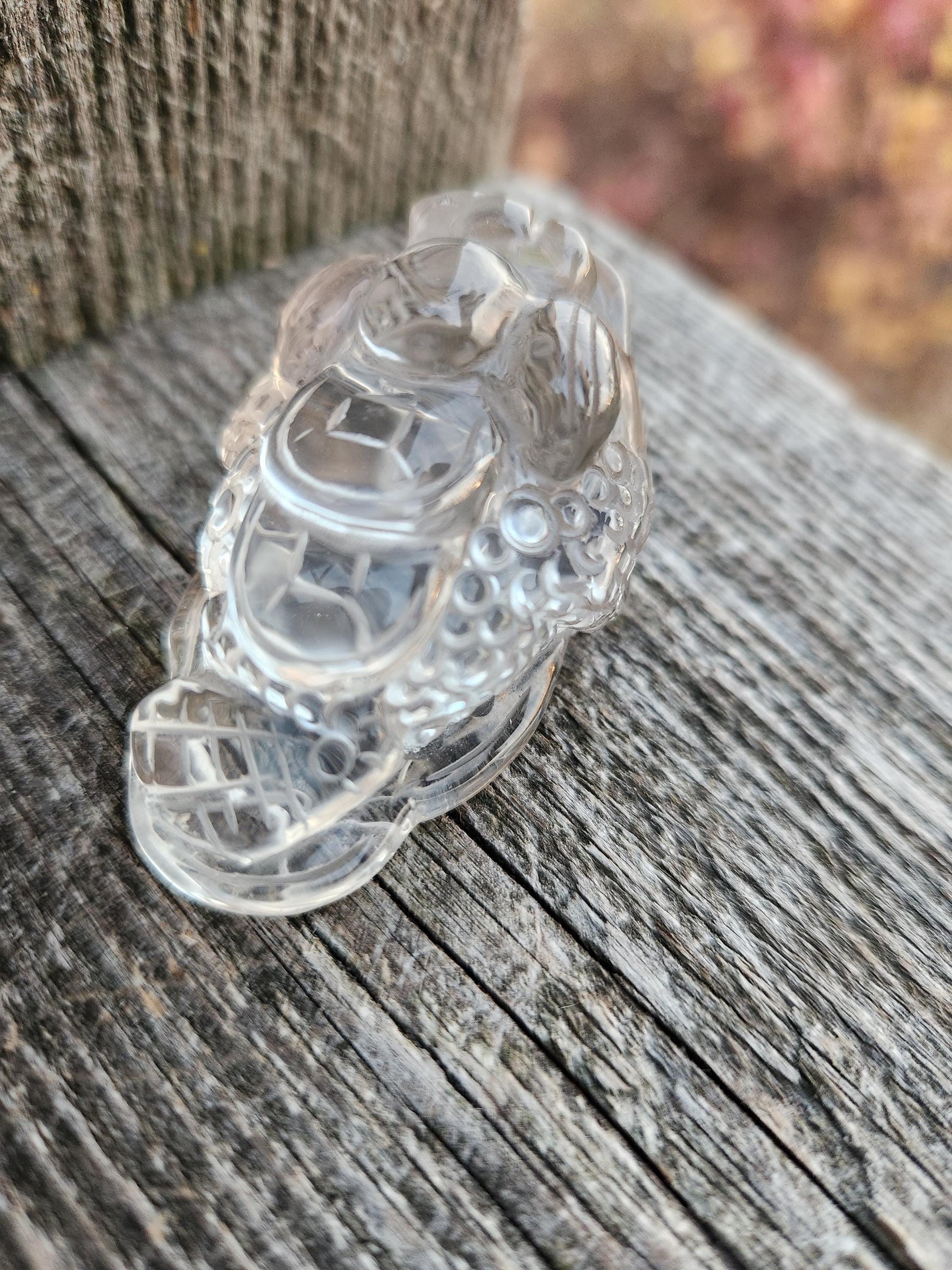 Slight Smoky Quartz Money Toad: AAA Crystal Carving