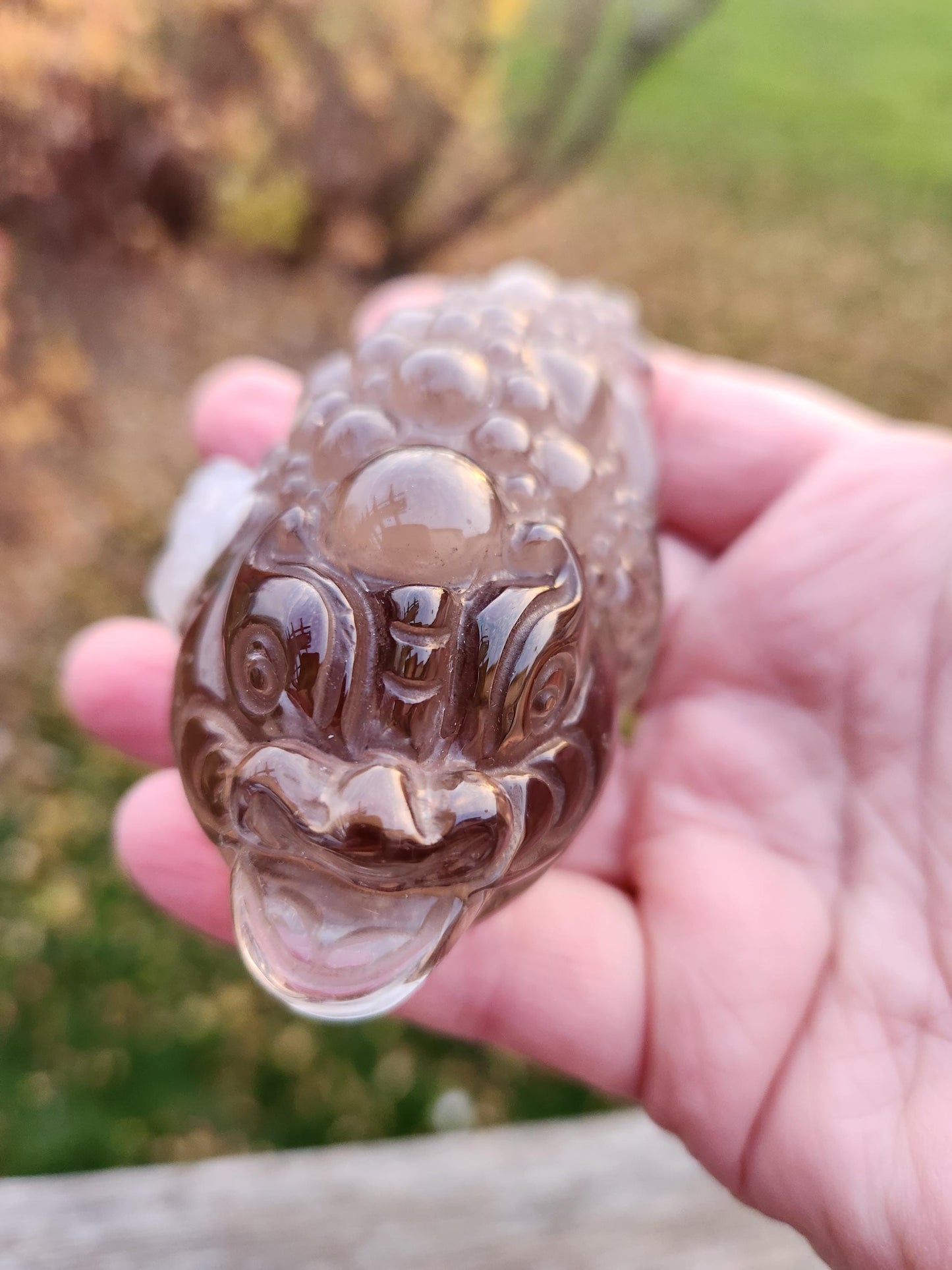 Smoky Quartz Money Toad: AAA Crystal Carving
