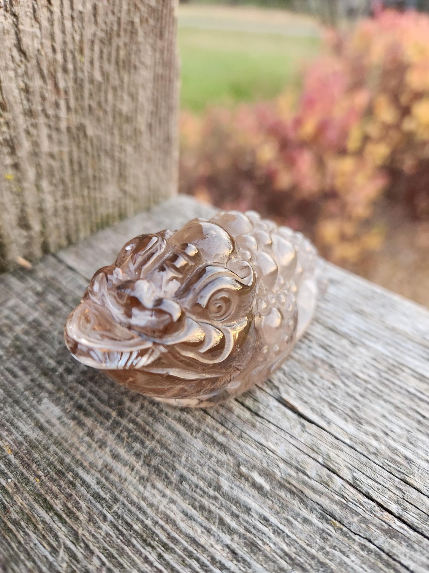 Smoky Quartz Money Toad: AAA Crystal Carving