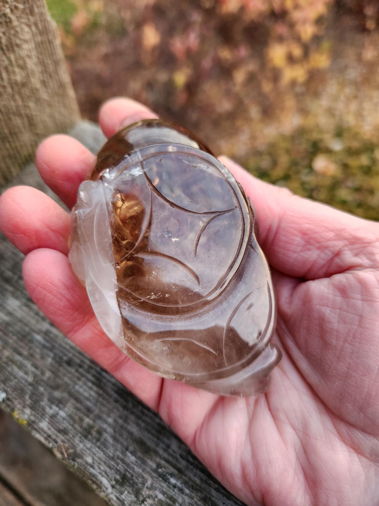Smoky Quartz Money Toad: AAA Crystal Carving