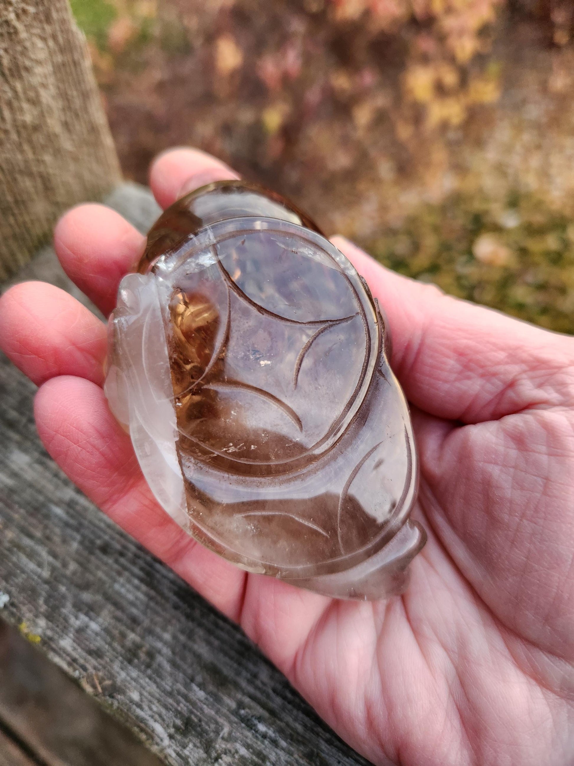 Smoky Quartz Money Toad: AAA Crystal Carving