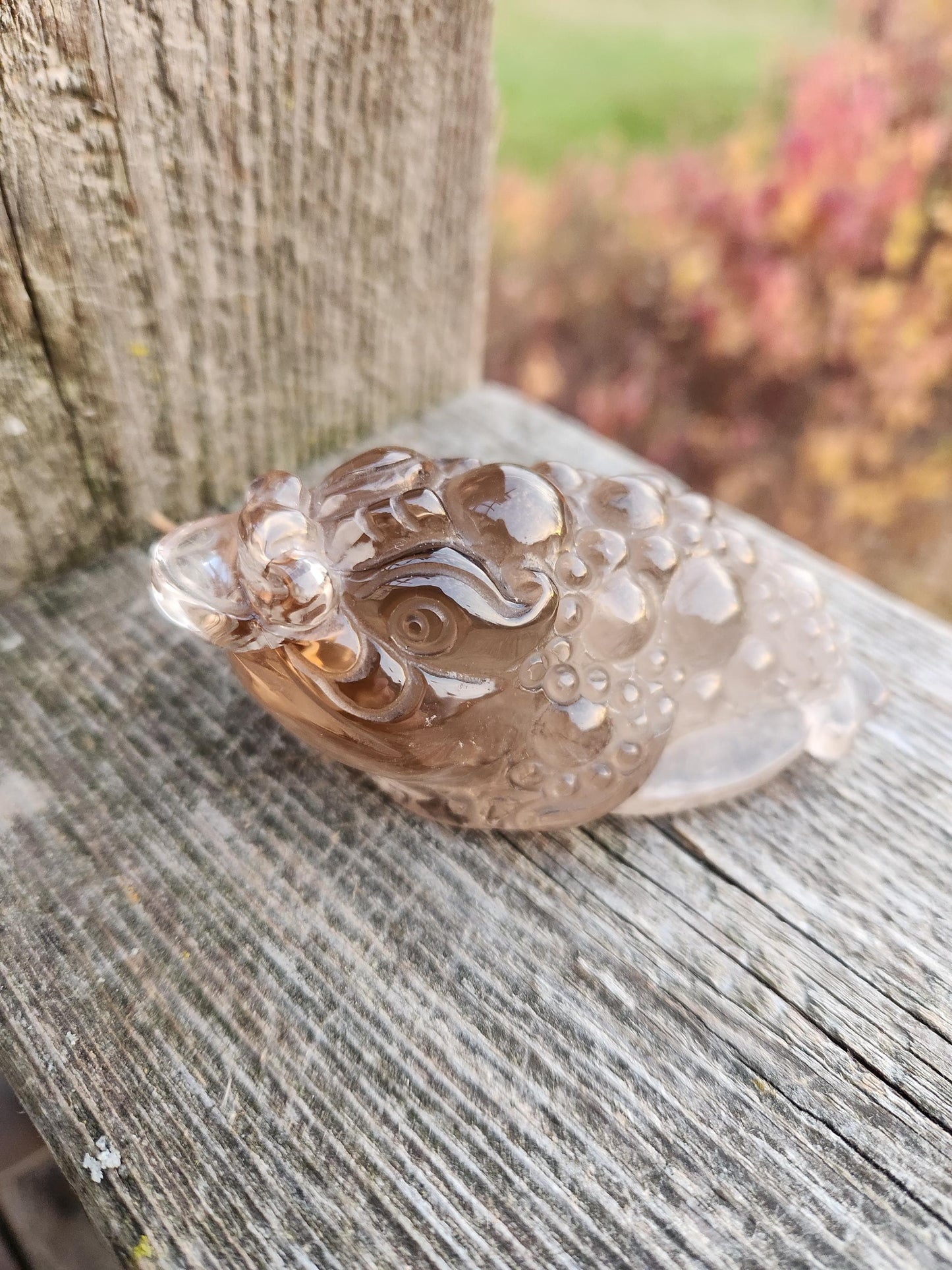 Smoky Quartz Money Toad: AAA Crystal Carving