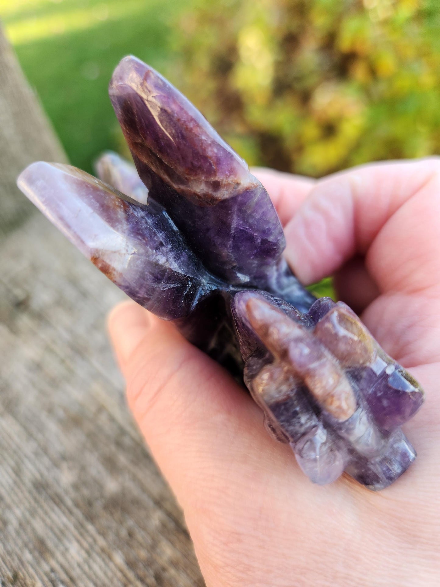 Dream Amethyst Crystal Dragon Carving - DnD, Decor