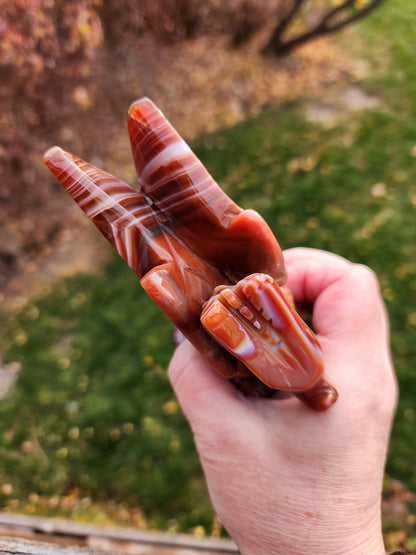 Banded Carnelian Agate Crystal Dragon: DnD, Fire Dragon
