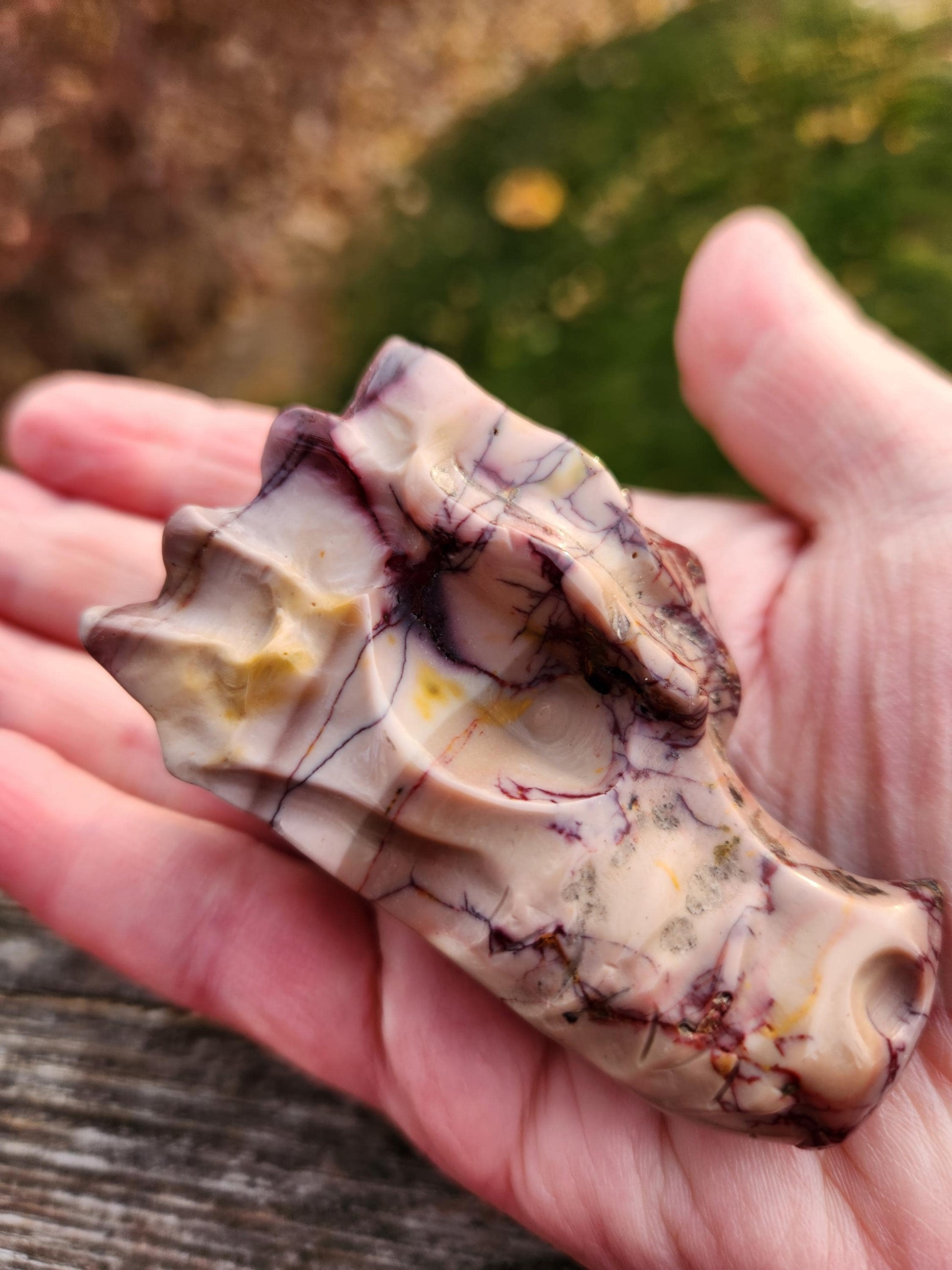 Polished Mookaite Jasper Crystal Dragon Head Small, Dendritic