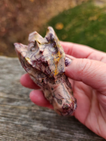Polished Mookaite Jasper Crystal Dragon Head Small, Dendritic