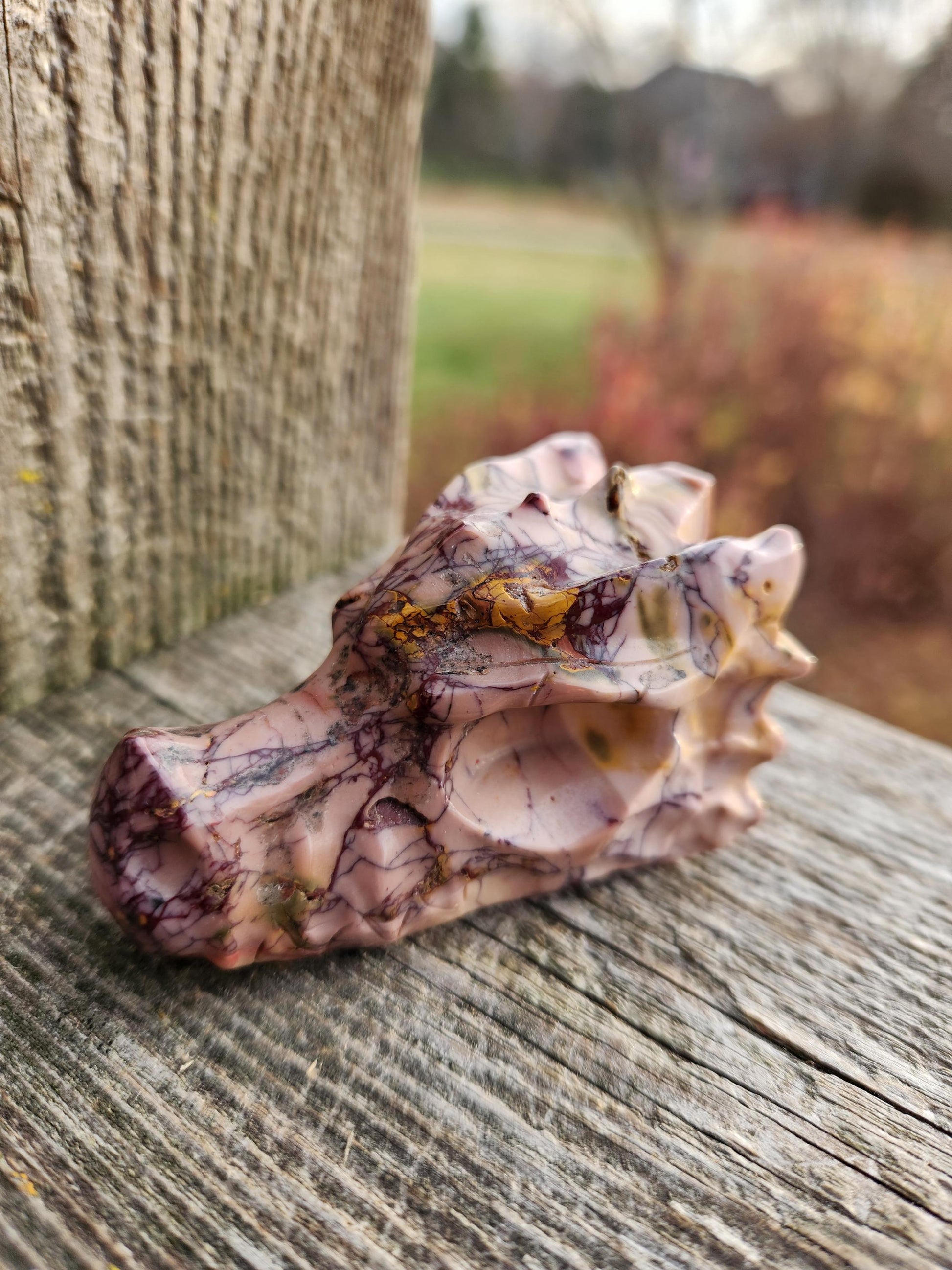 Polished Mookaite Jasper Crystal Dragon Head Small, Dendritic