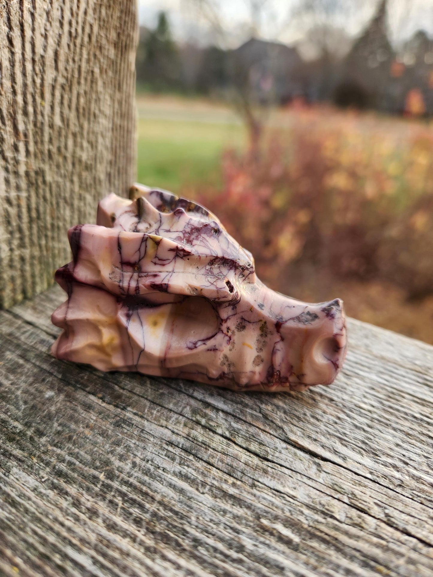 Polished Mookaite Jasper Crystal Dragon Head Small, Dendritic