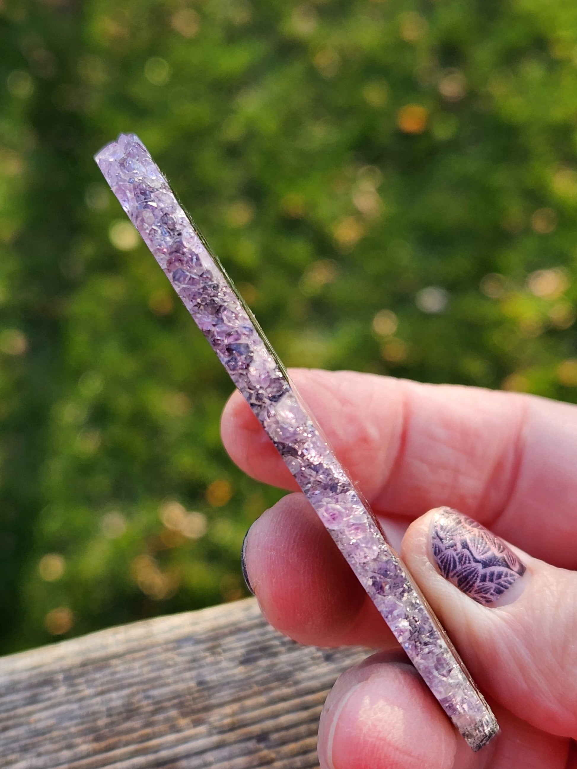 AAA Purple Amethyst Slice Crystal Specimen with Beautiful Points and stand