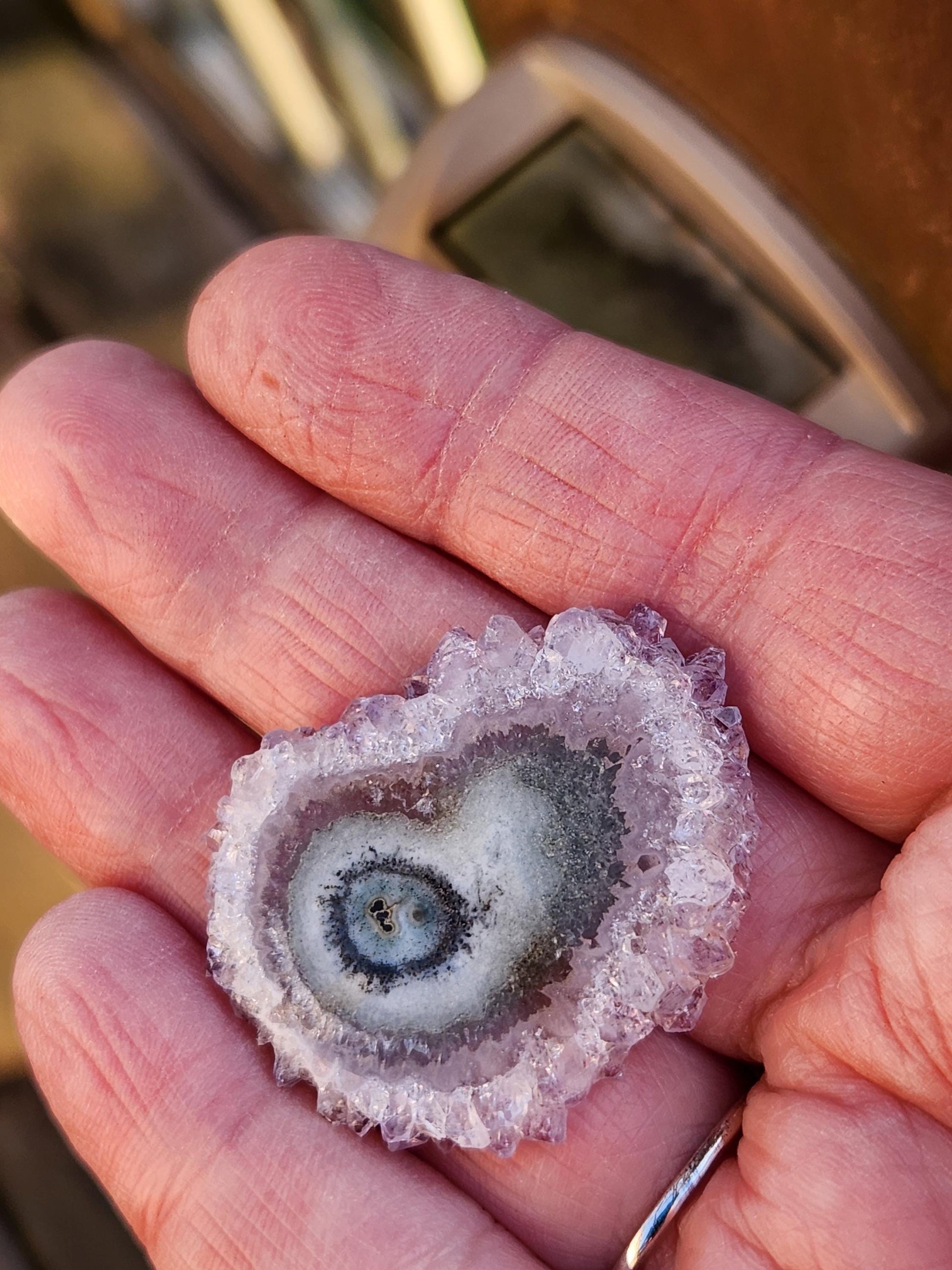 AAA Light Purple Amethyst Slice Crystal Specimen with Beautiful Points and stand