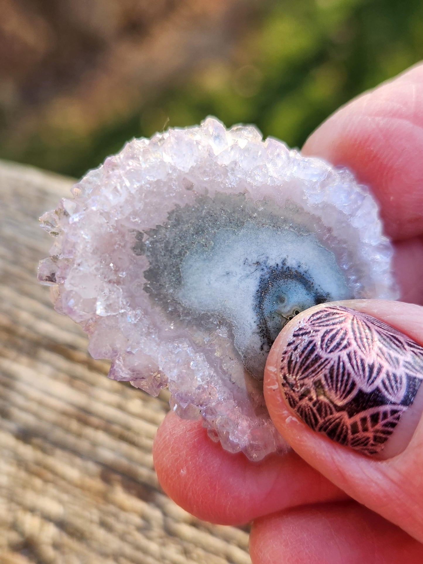 AAA Light Purple Amethyst Slice Crystal Specimen with Beautiful Points and stand