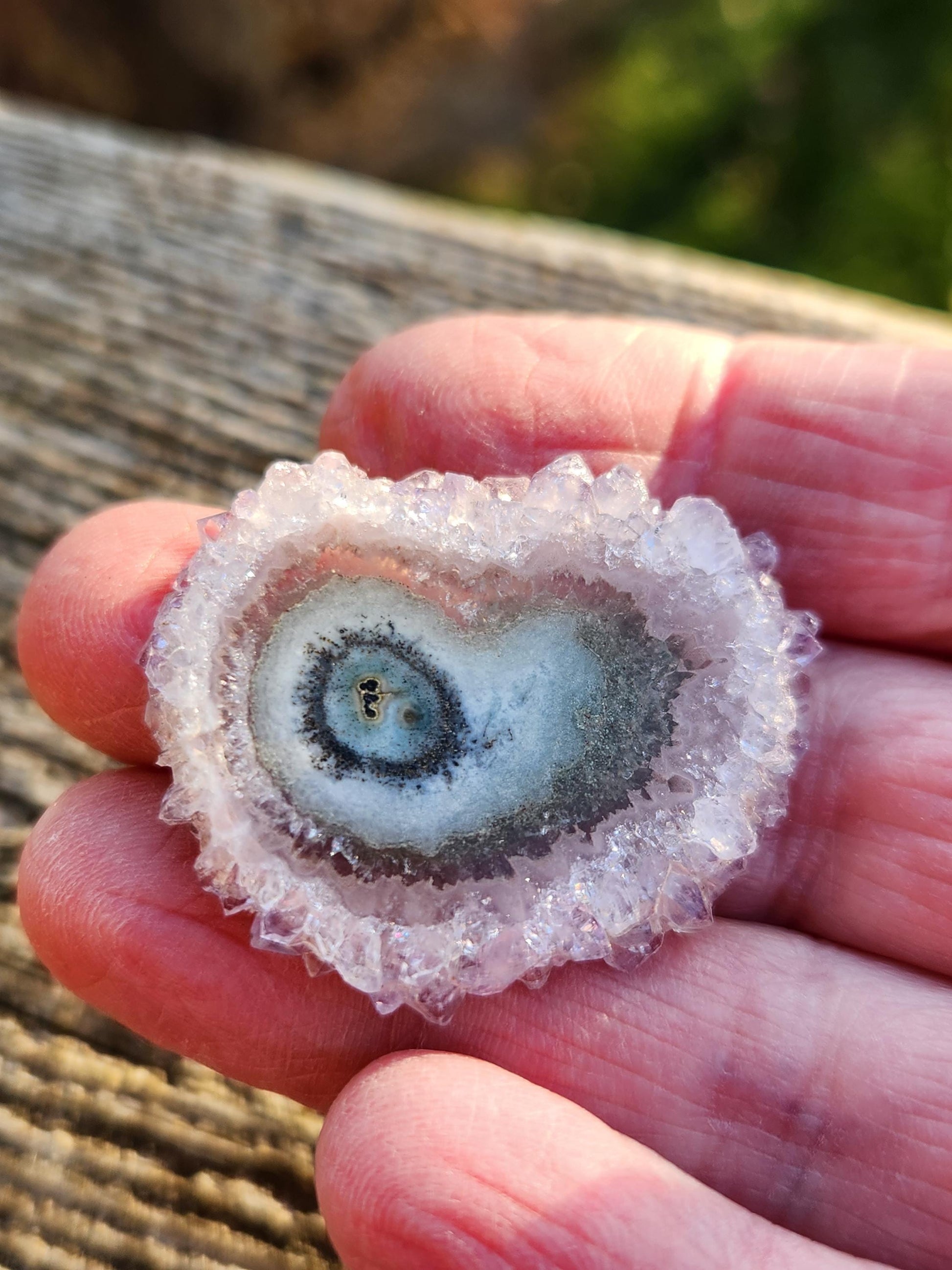 AAA Light Purple Amethyst Slice Crystal Specimen with Beautiful Points and stand