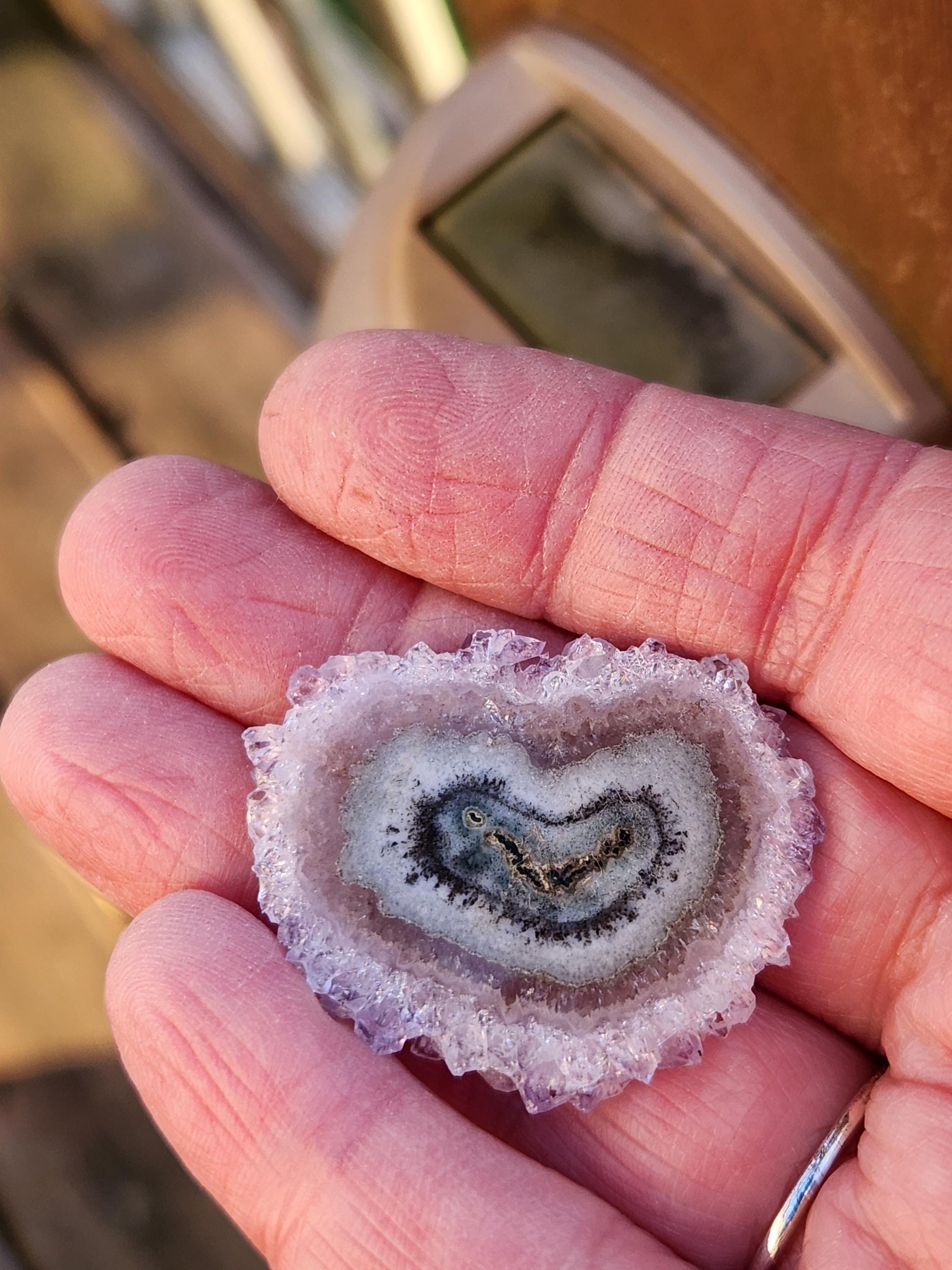 AAA Light Purple Amethyst Slice Crystal Specimen with Beautiful Points and stand
