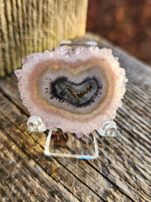 AAA Light Purple Amethyst Slice Crystal Specimen with Beautiful Points and stand