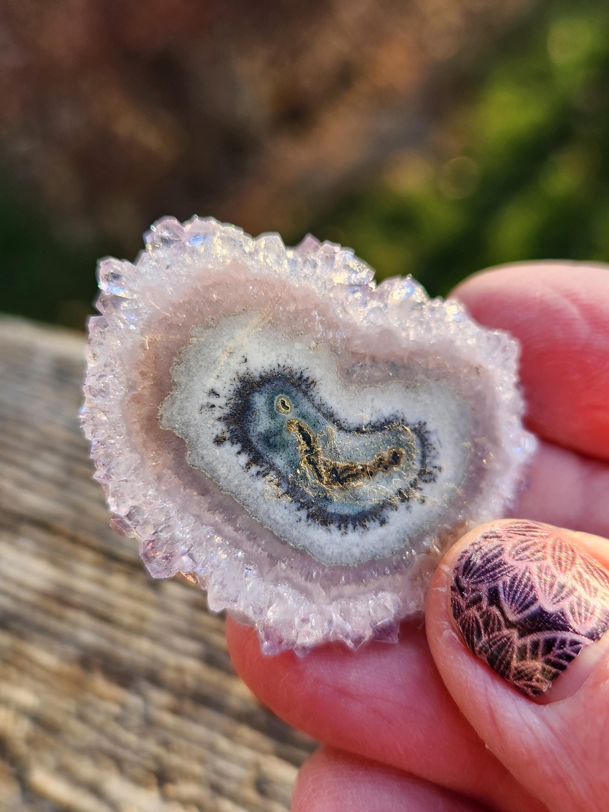 AAA Light Purple Amethyst Slice Crystal Specimen with Beautiful Points and stand