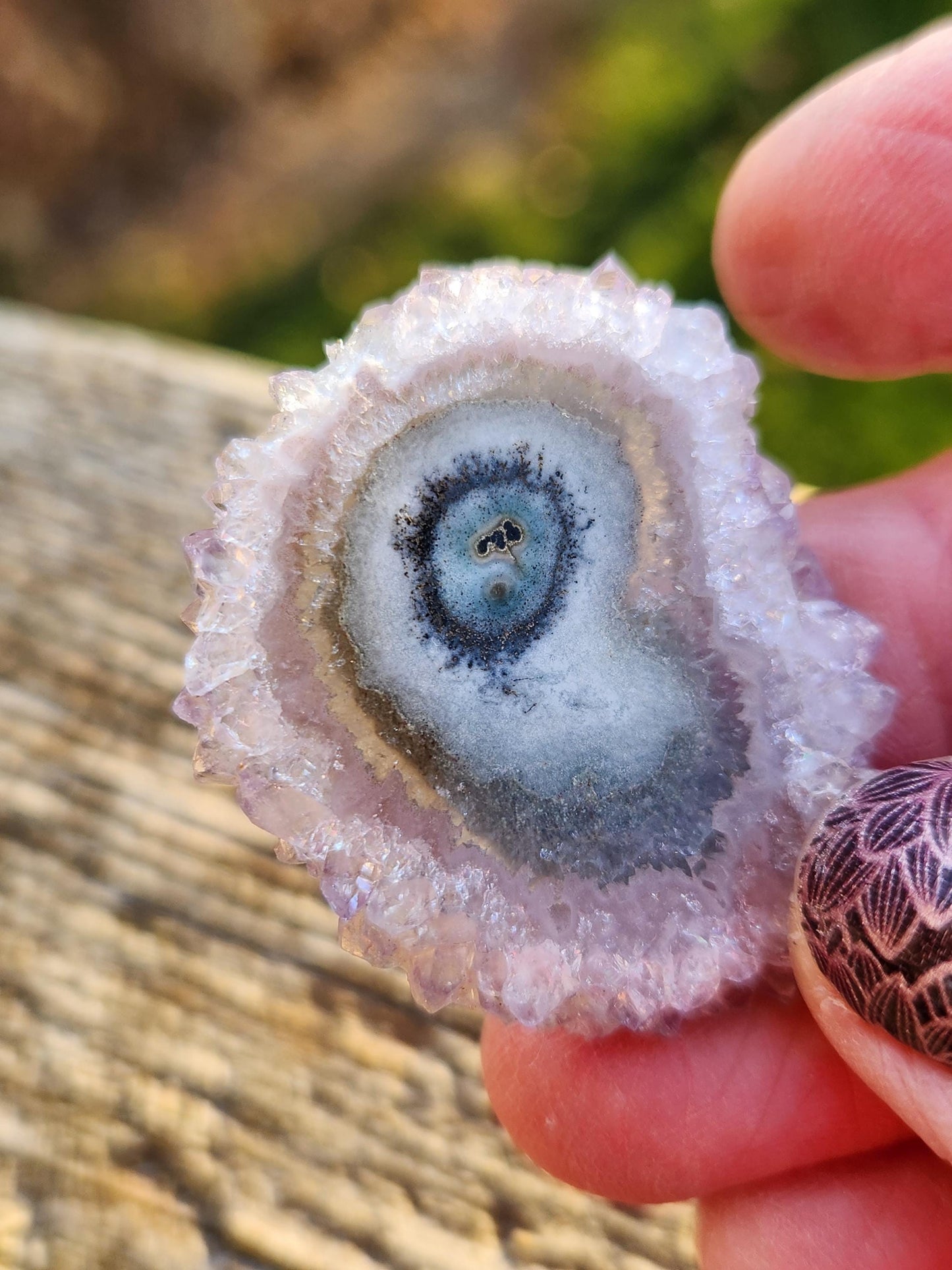 AAA Light Purple Amethyst Slice Crystal Specimen with Beautiful Points and stand