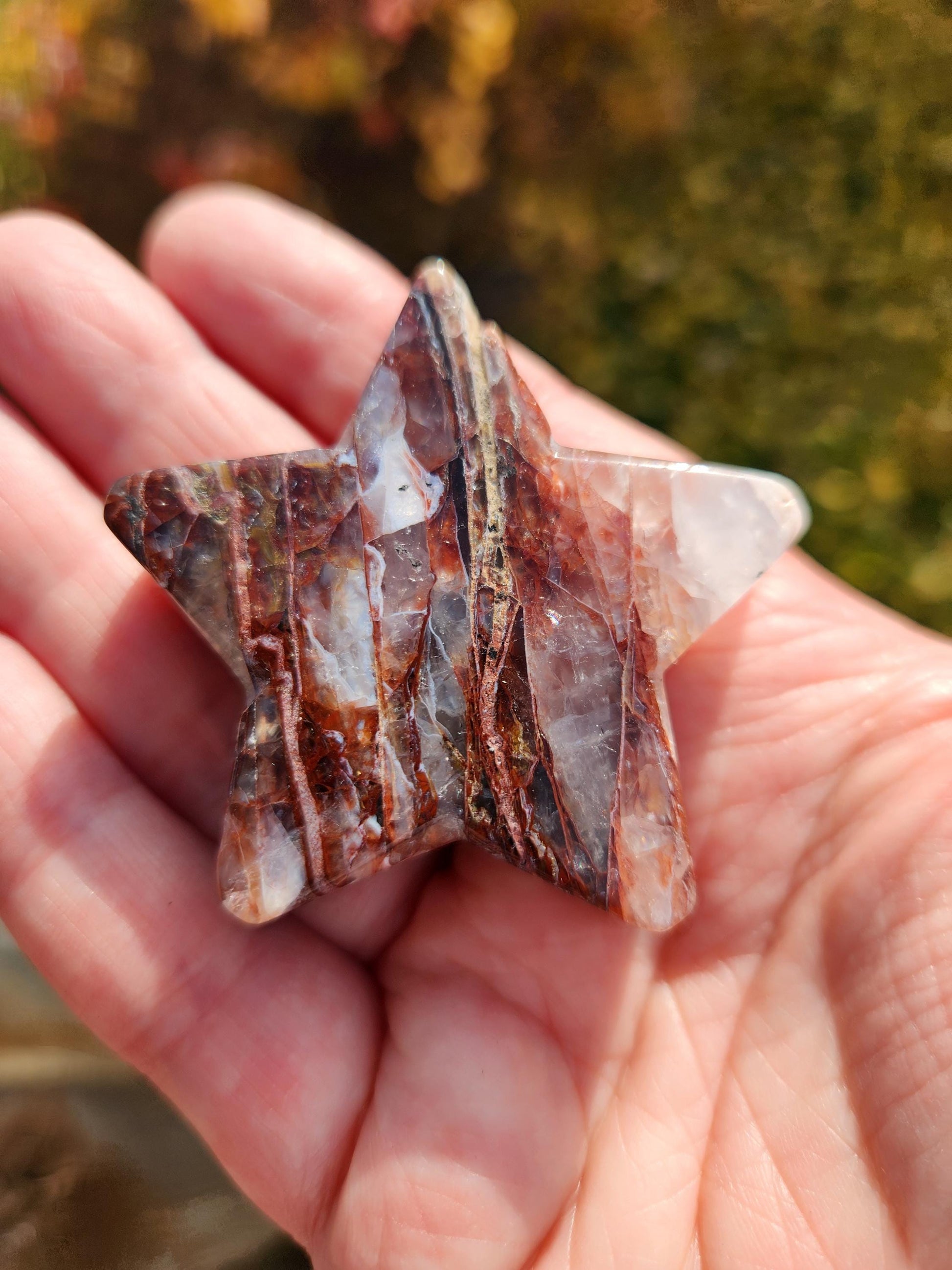 Fire Quartz Crystal Small Star: High Polish