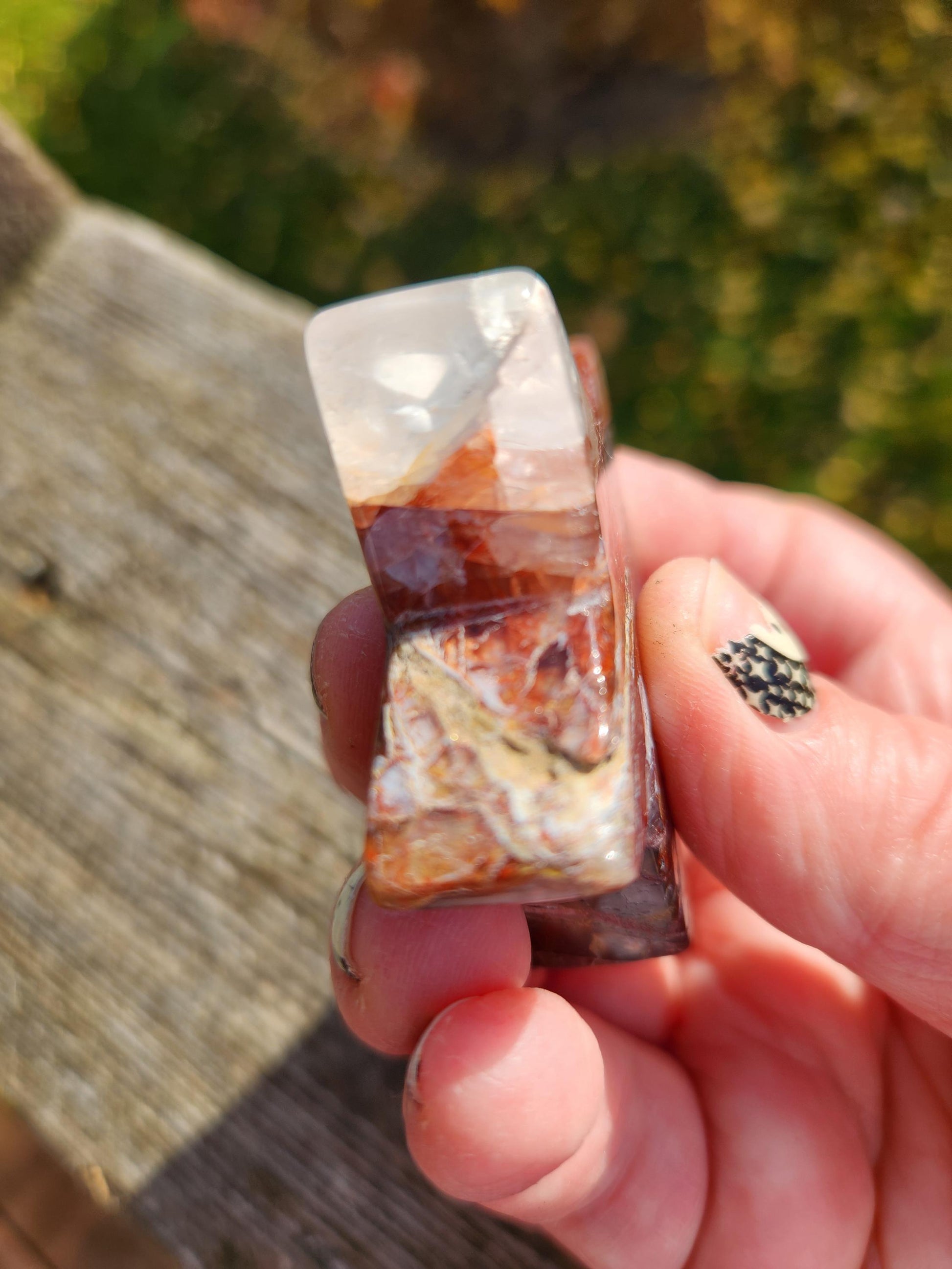 Fire Quartz Crystal Small Star: High Polish