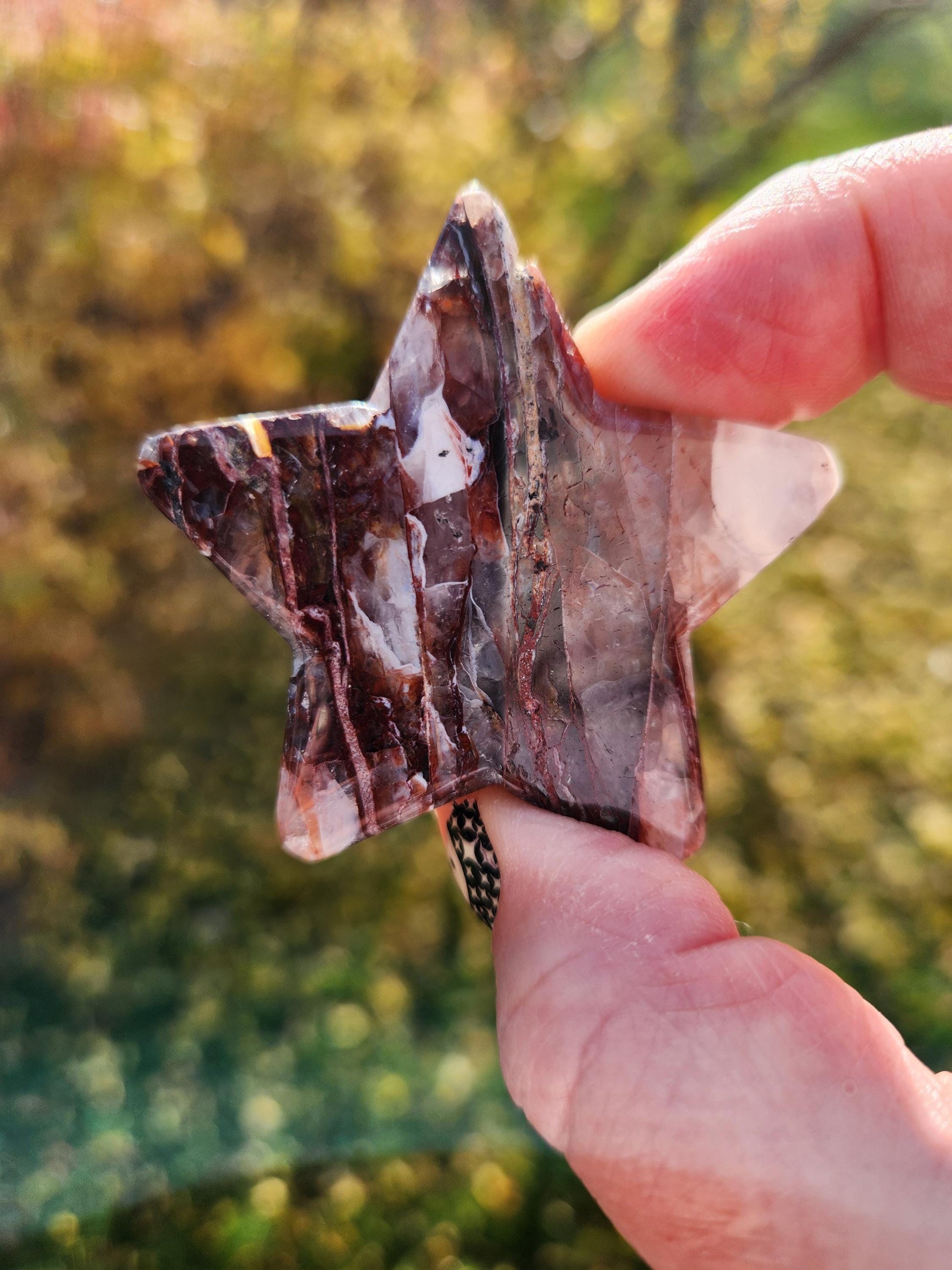 Fire Quartz Crystal Small Star: High Polish