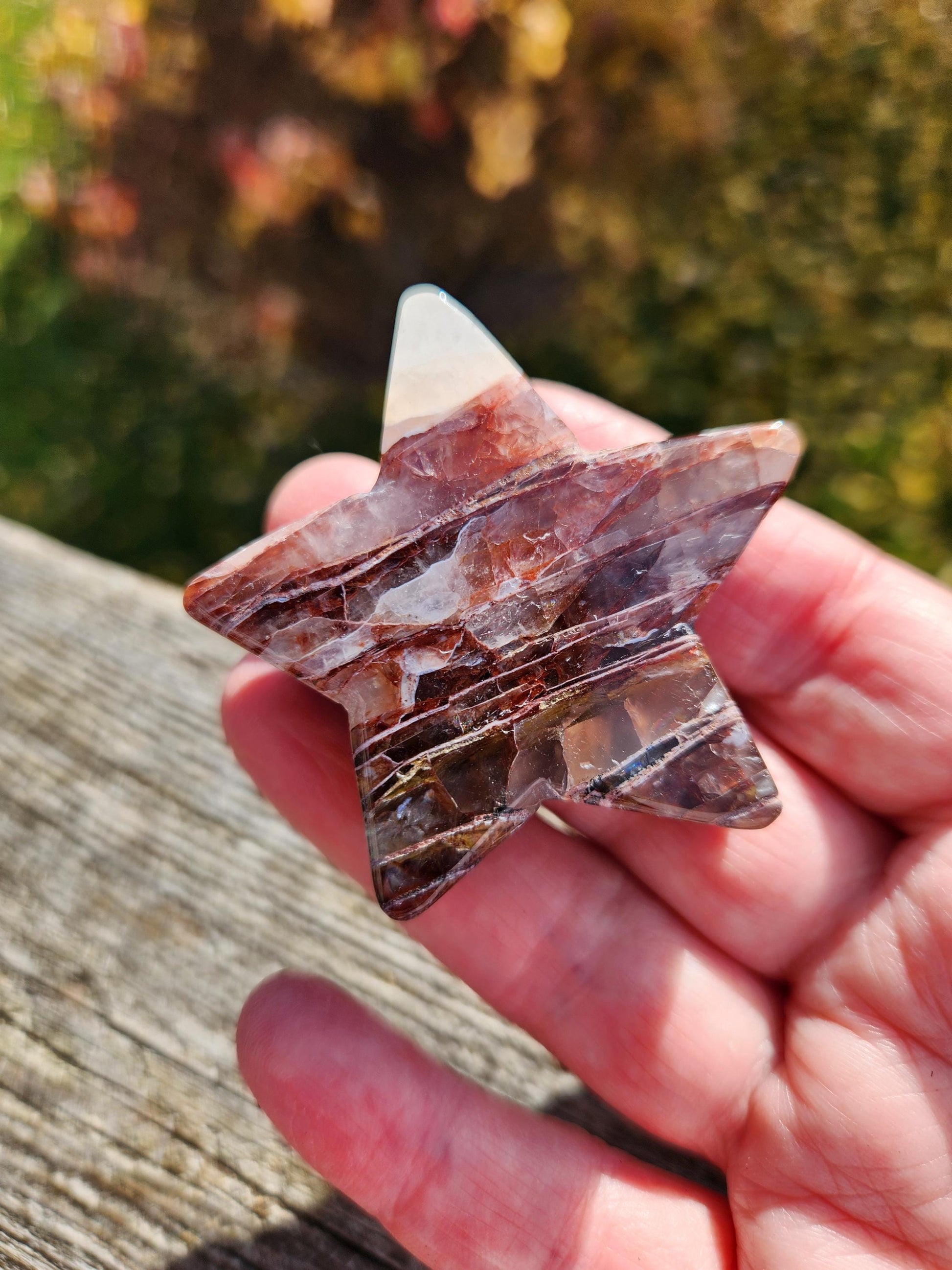 Fire Quartz Crystal Small Star: High Polish