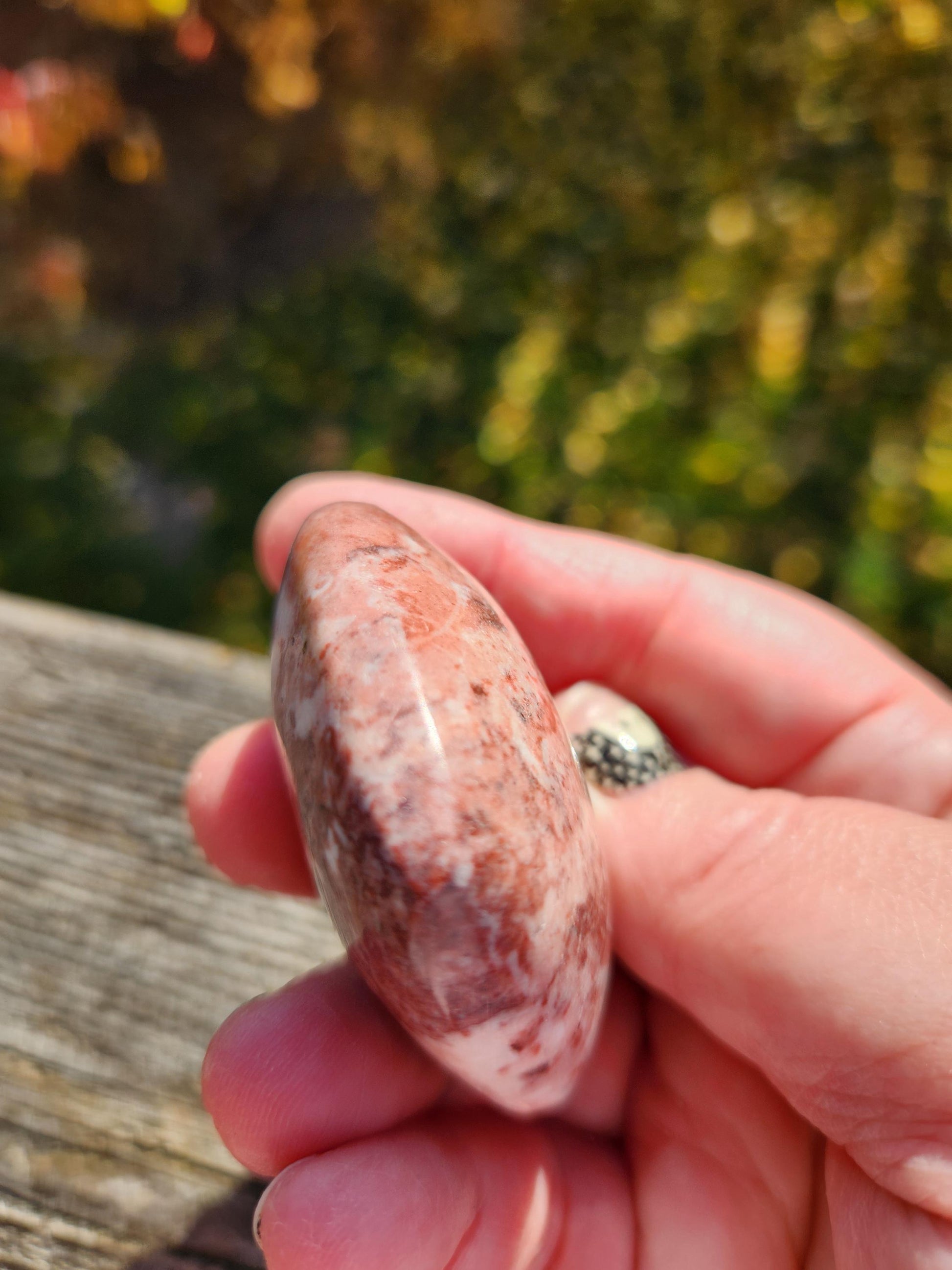 Strawberry Onyx Crystal Heart with Druzy - High Polish AAA Grade