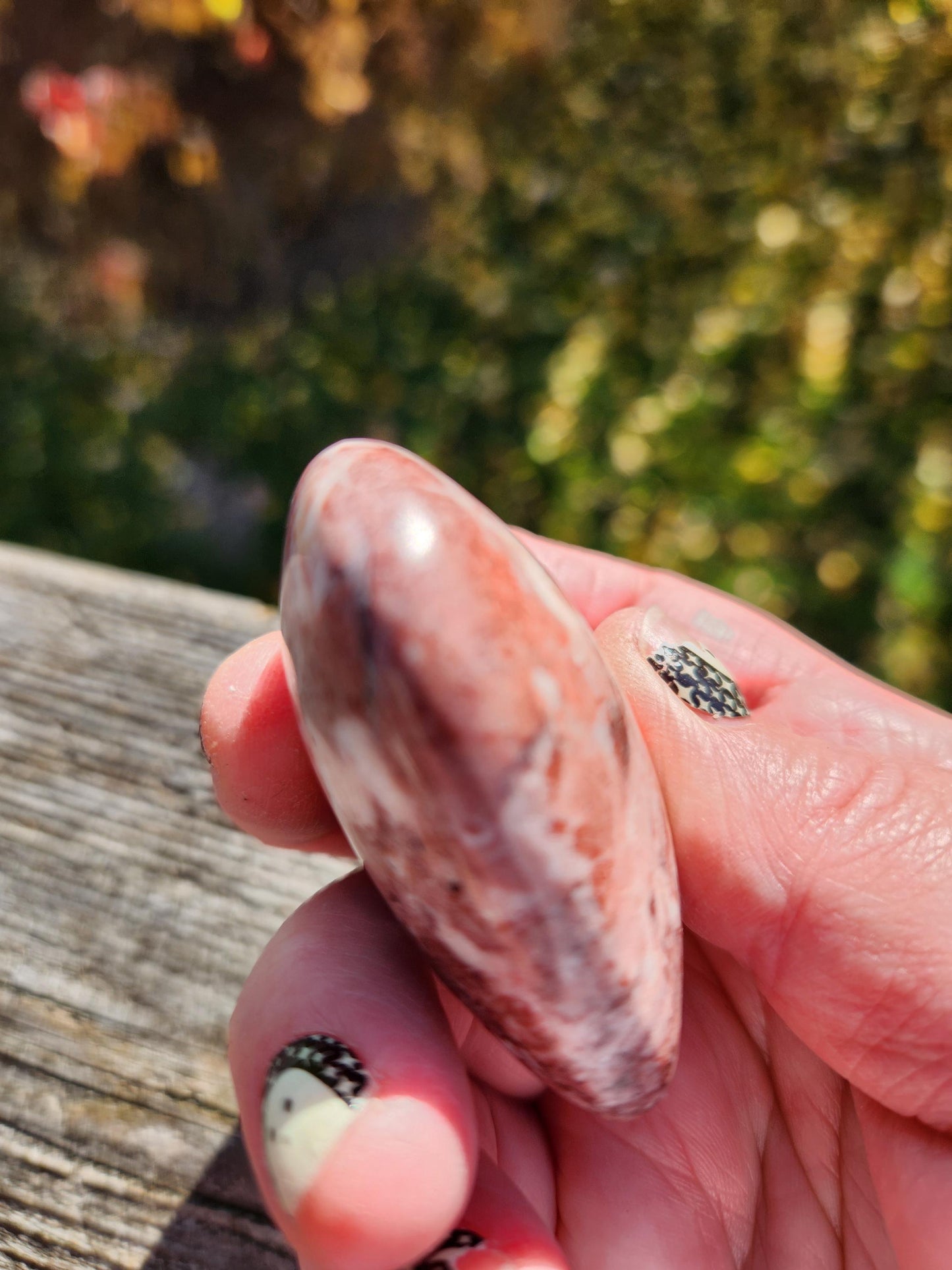 Strawberry Onyx Crystal Heart with Druzy - High Polish AAA Grade