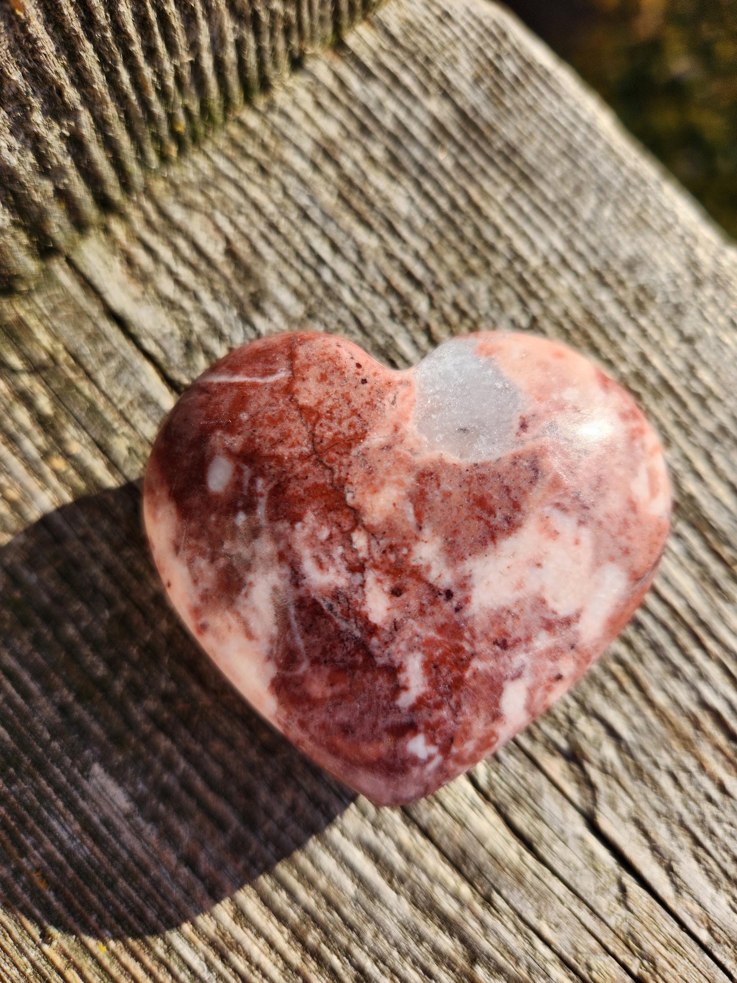 Strawberry Onyx Crystal Heart with Druzy - High Polish AAA Grade