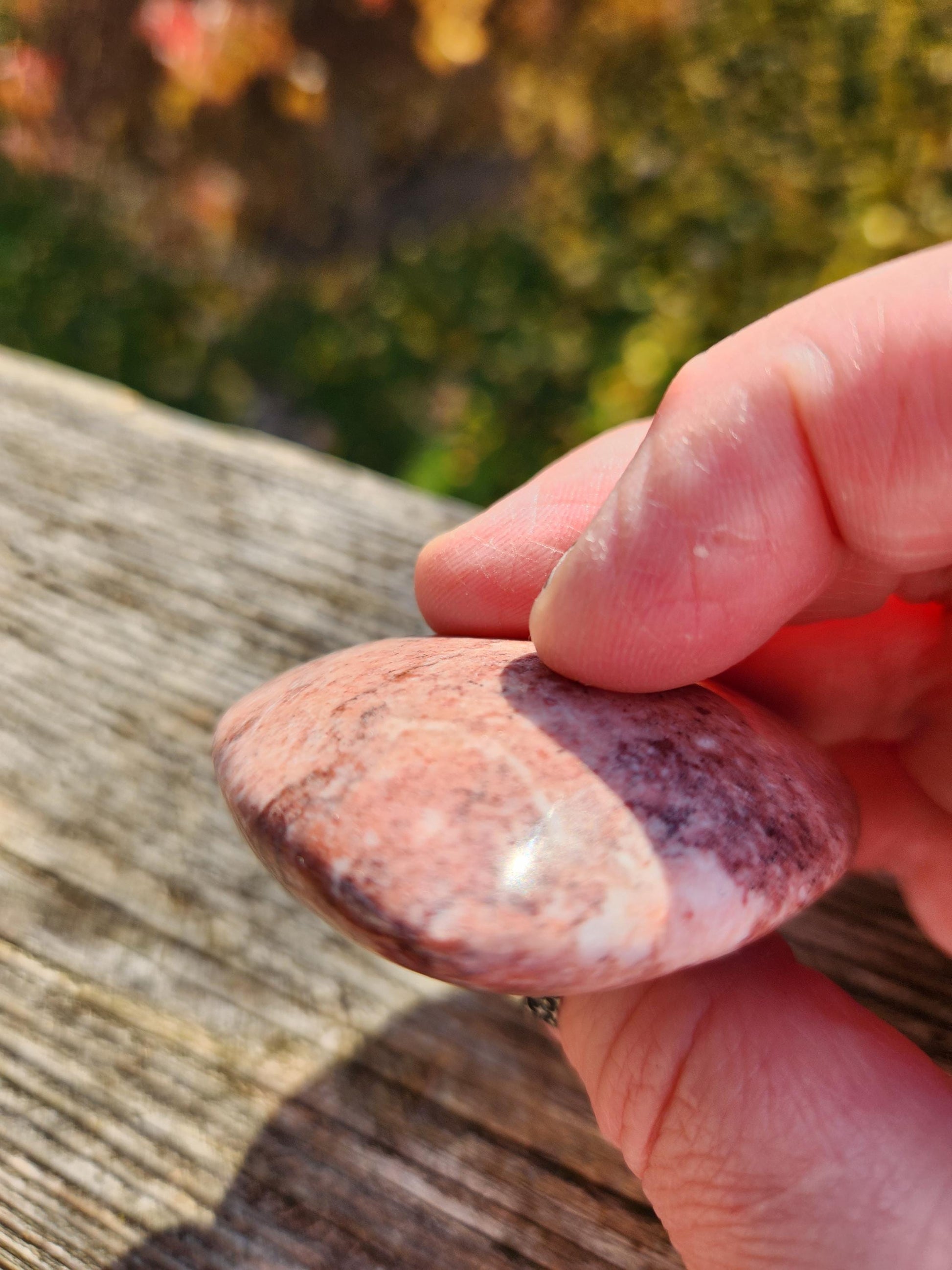AAA Strawberry Onyx Crystal Heart, Buttery Polish