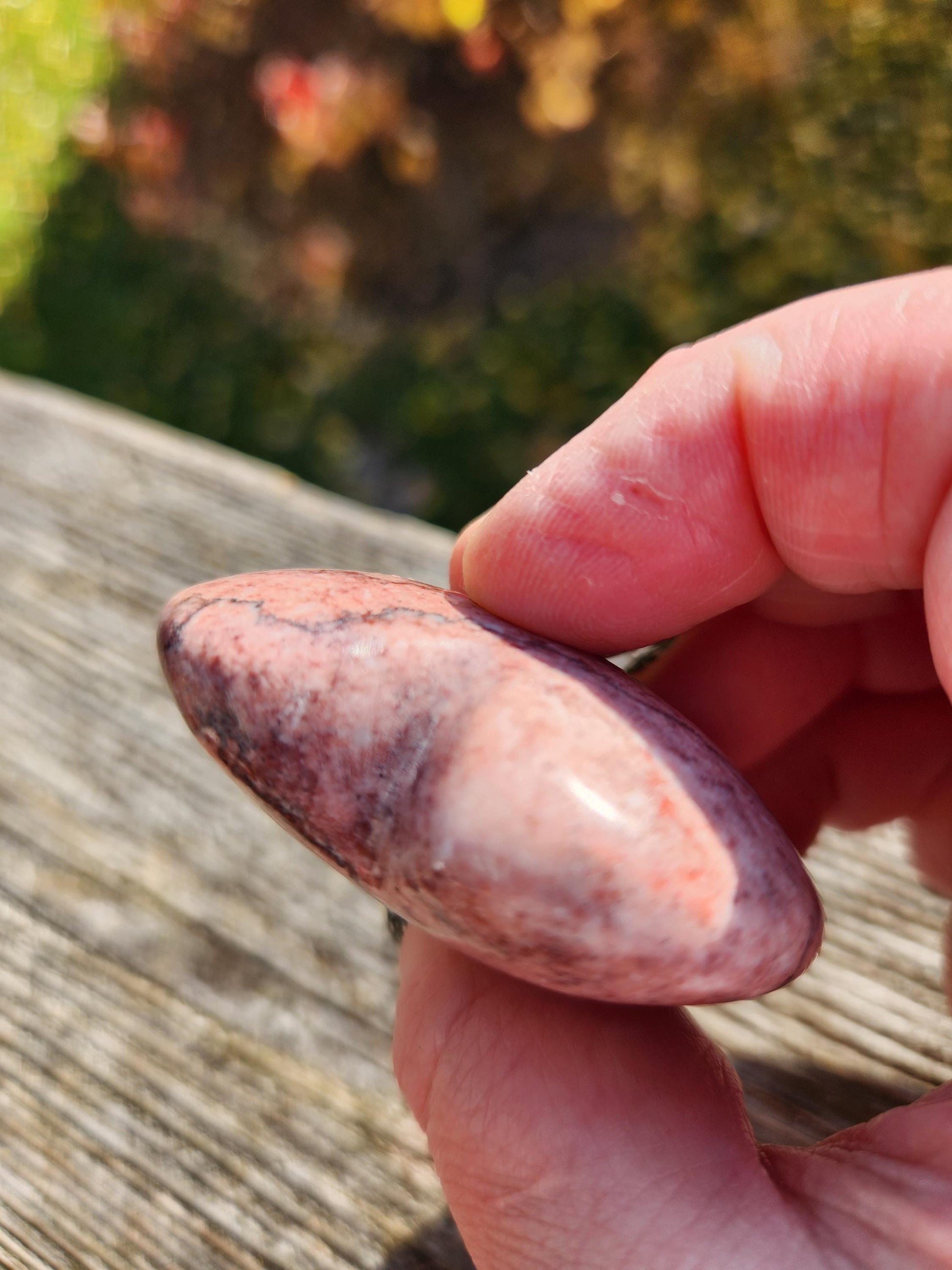 AAA Strawberry Onyx Crystal Heart, Buttery Polish