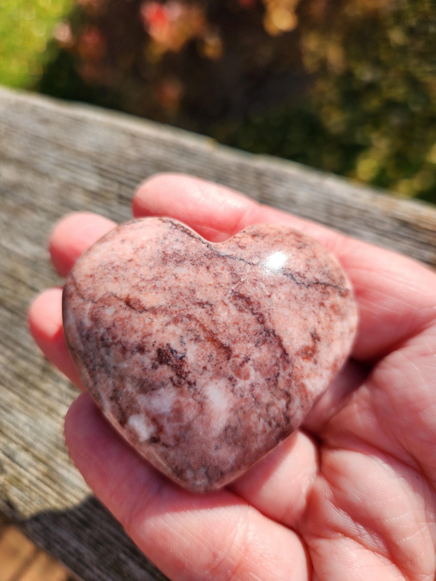 AAA Strawberry Onyx Crystal Heart, Buttery Polish