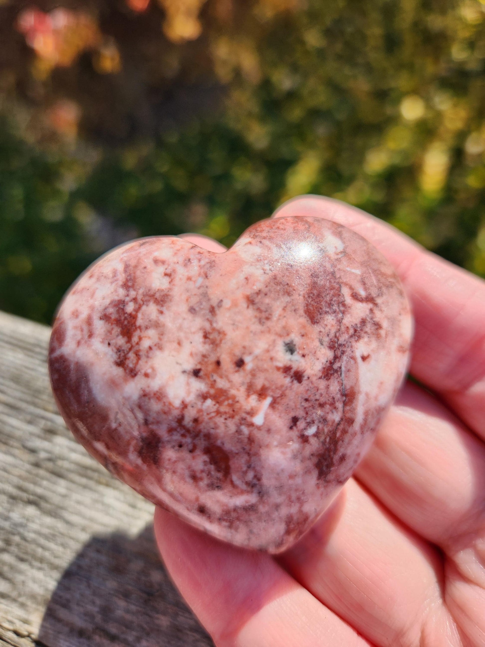 Strawberry Onyx Crystal Heart with Druzy - High Polish AAA Grade