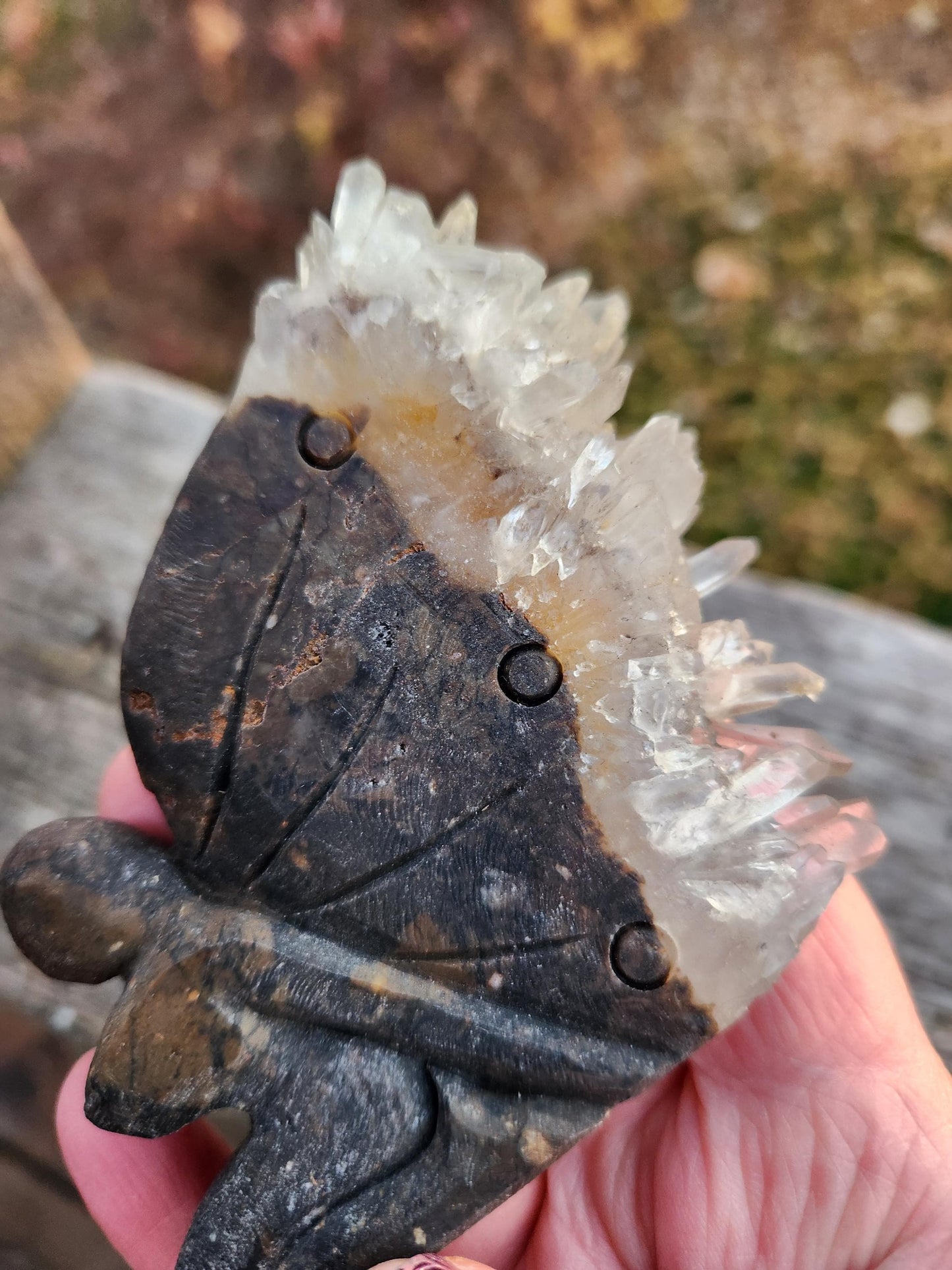 Super Unique Clear Quartz with Matrix Angel Or Fairy Carving Natural Stone Crystal