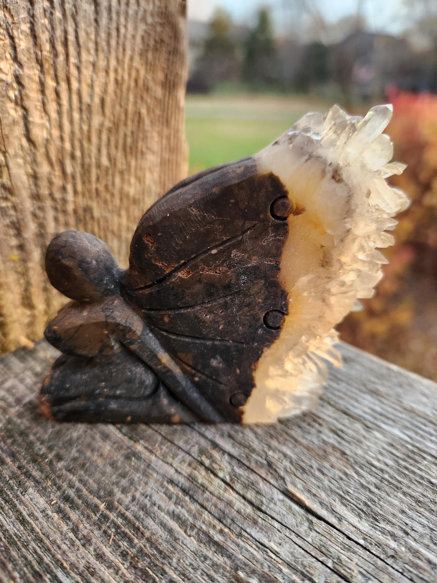 Super Unique Clear Quartz with Matrix Angel Or Fairy Carving Natural Stone Crystal