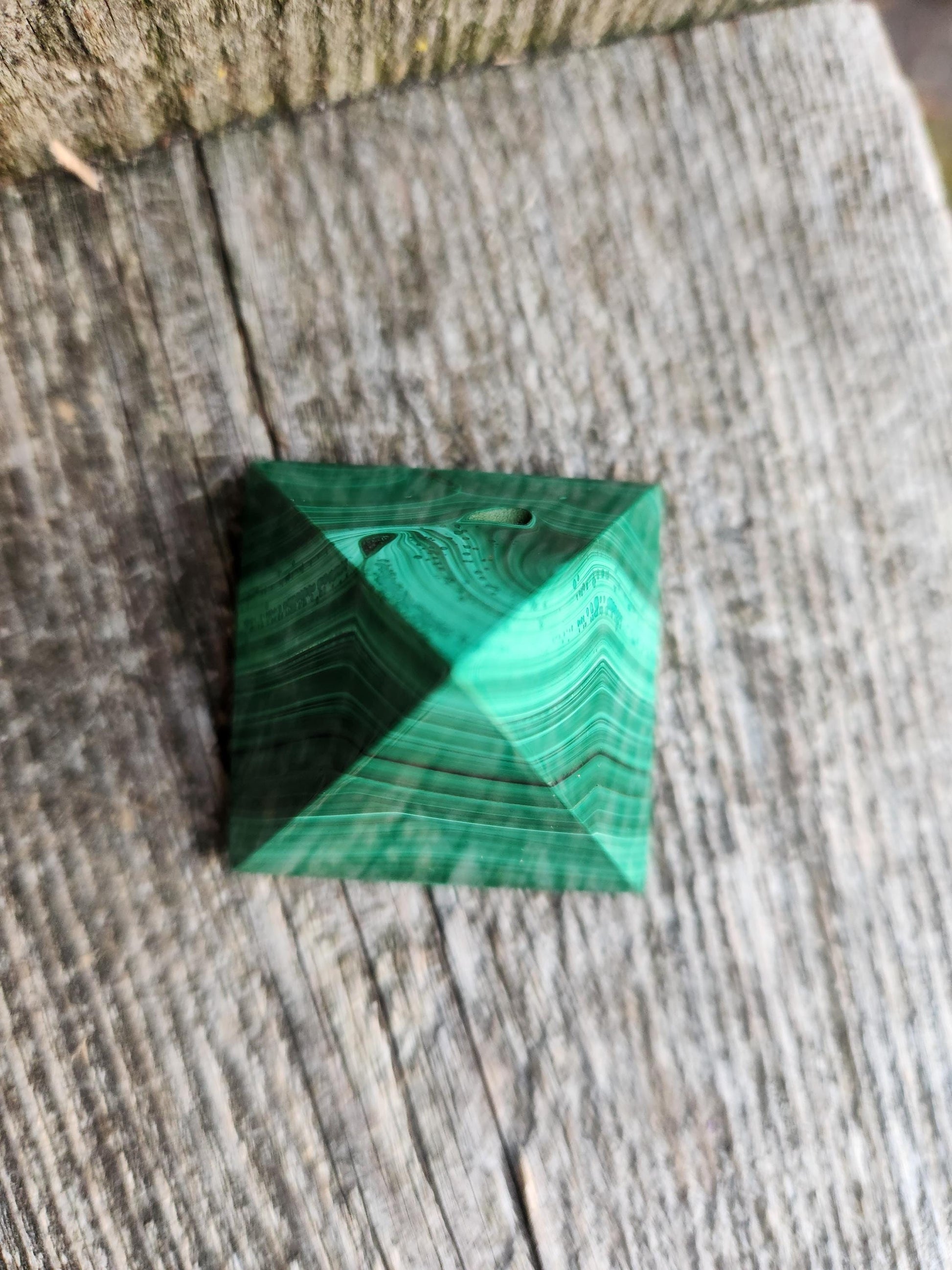 AAA Malachite Crystal Medium Pyramid
