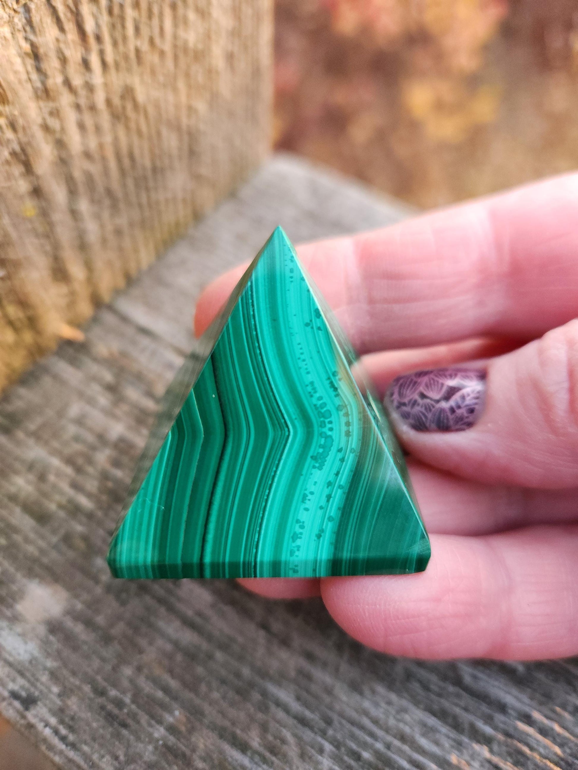 AAA Malachite Crystal Medium Pyramid