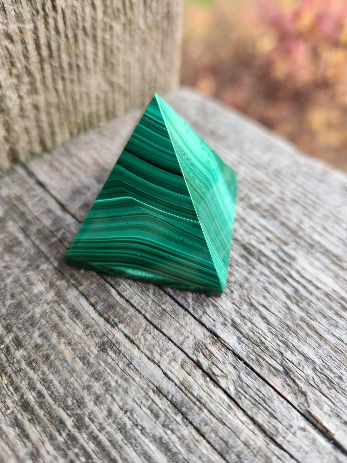AAA Malachite Crystal Medium Pyramid