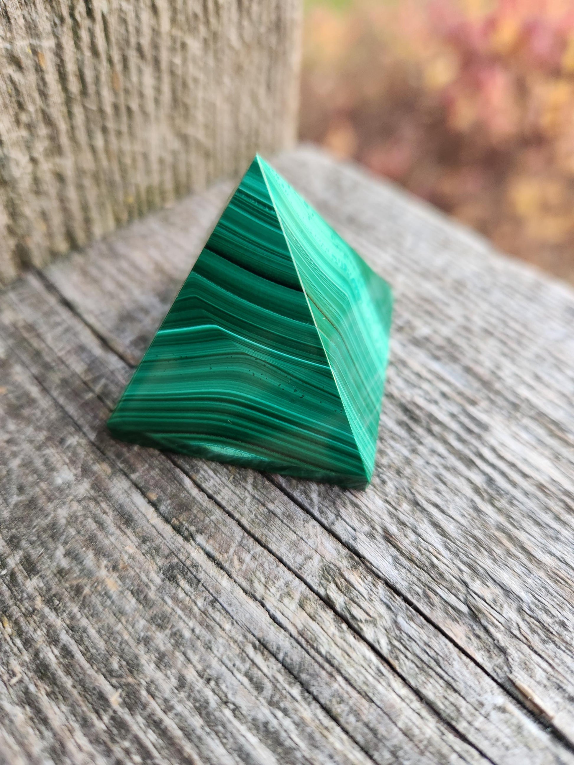 AAA Malachite Crystal Medium Pyramid
