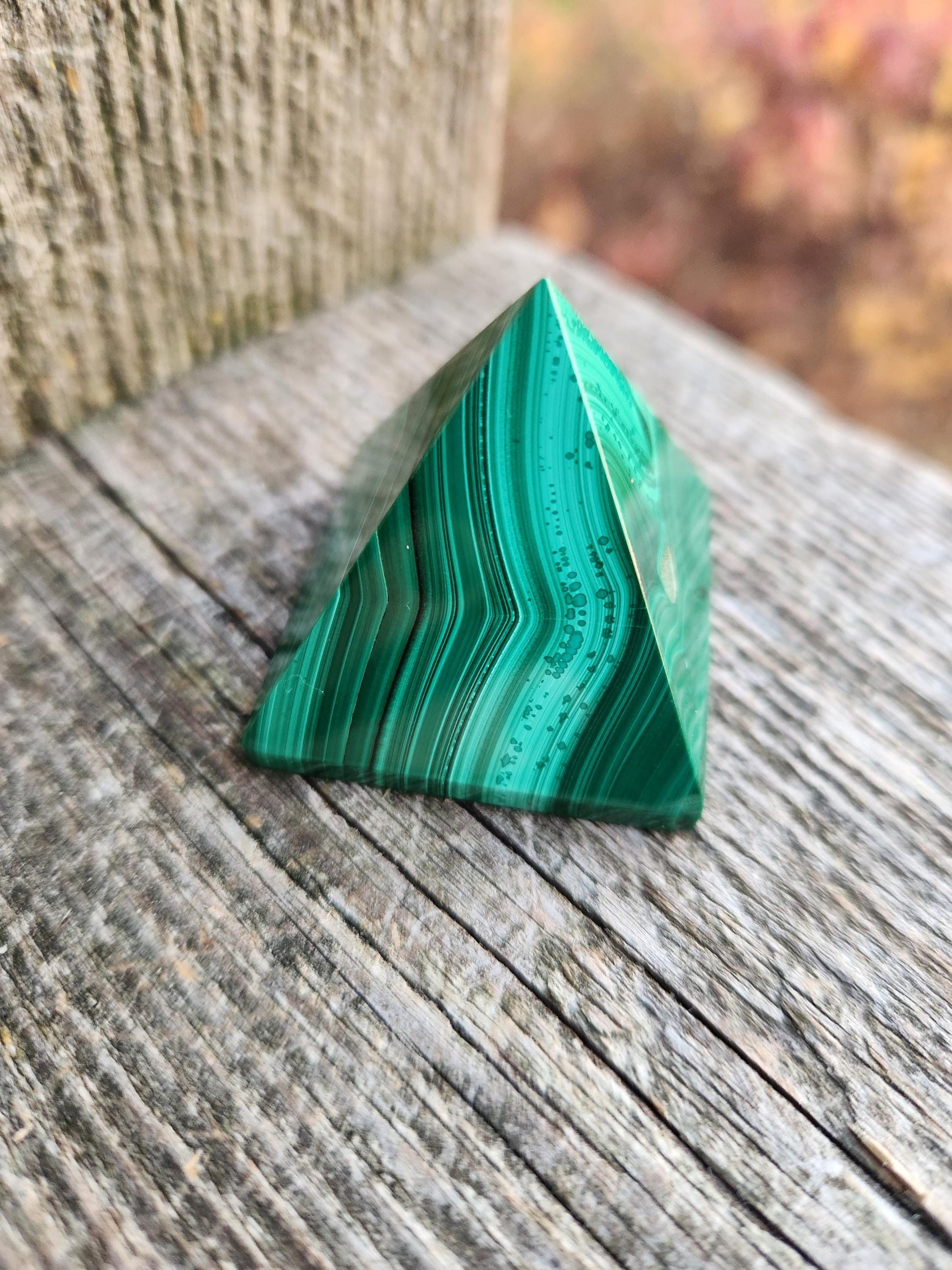 AAA Malachite Crystal Medium Pyramid