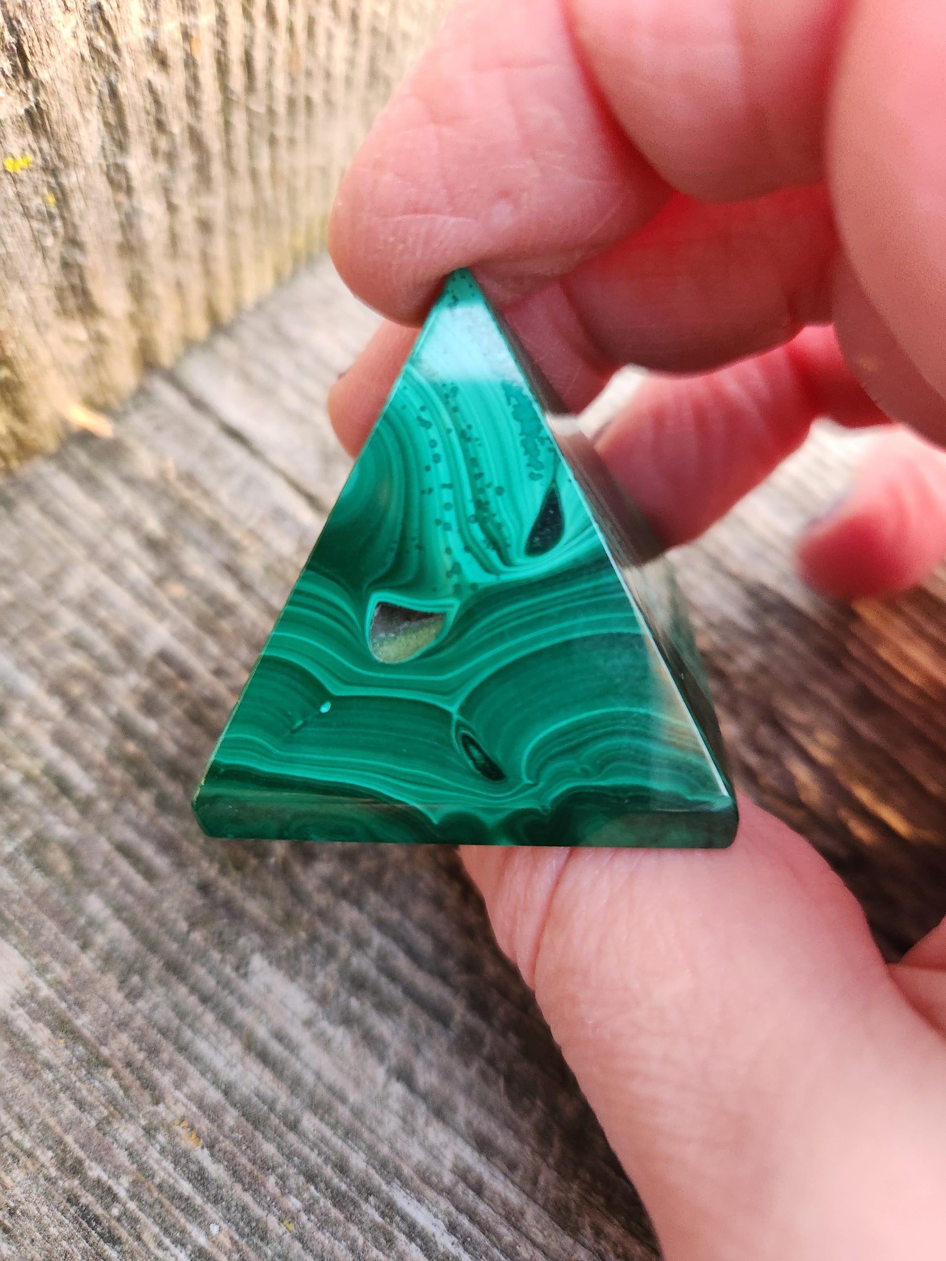 AAA Malachite Crystal Medium Pyramid