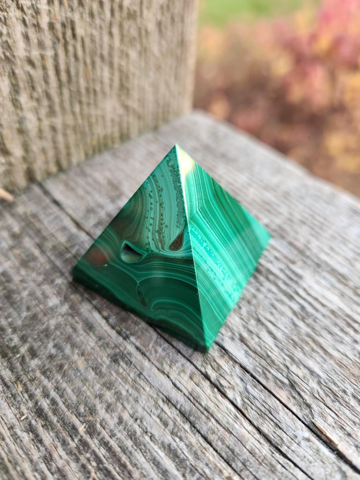 AAA Malachite Crystal Medium Pyramid