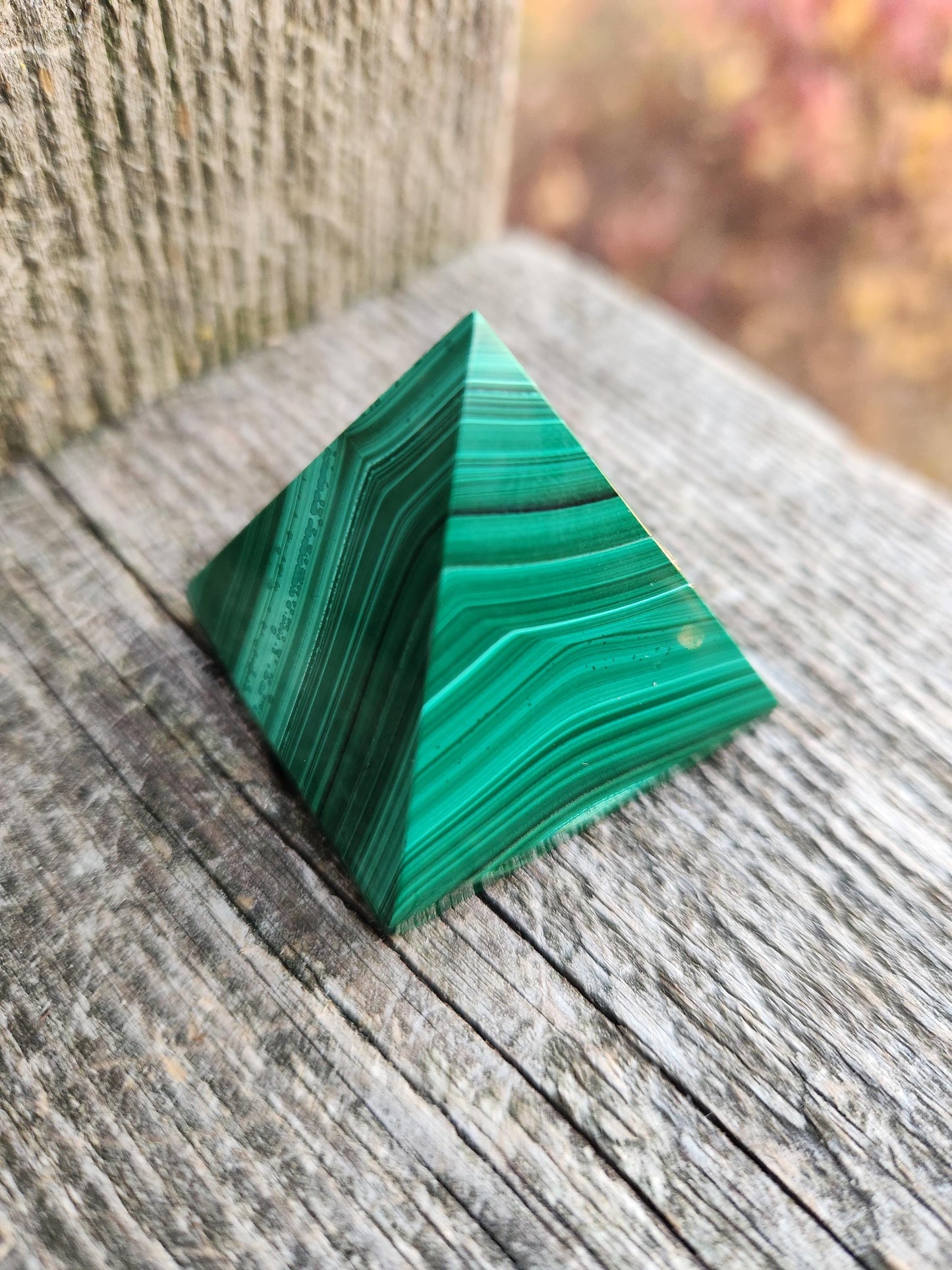 AAA Malachite Crystal Medium Pyramid