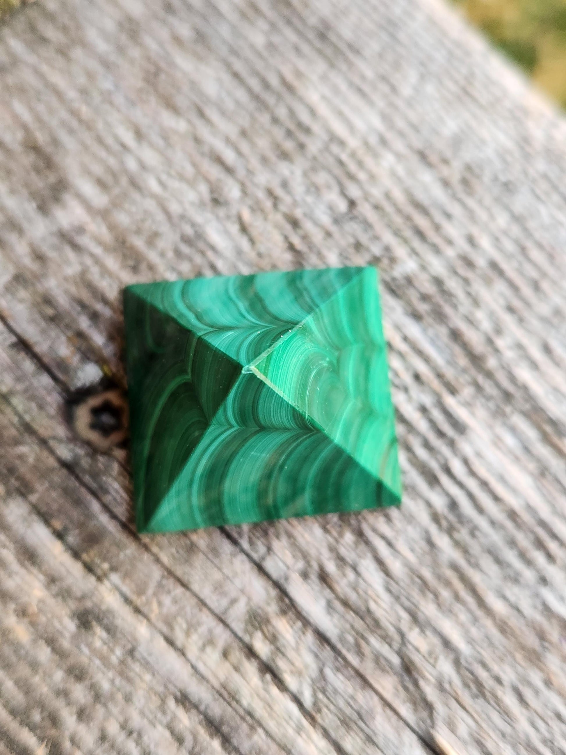 AAA Small Malachite Crystal Pyramid