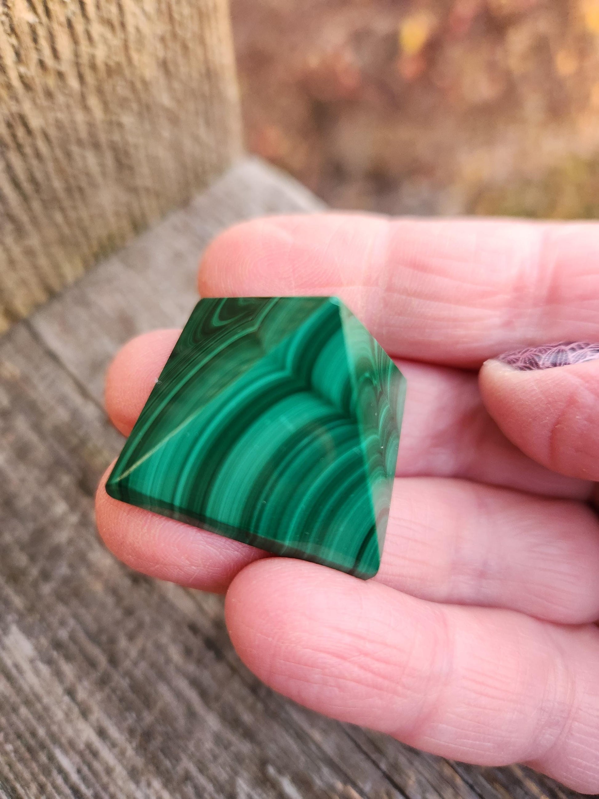 AAA Small Malachite Crystal Pyramid